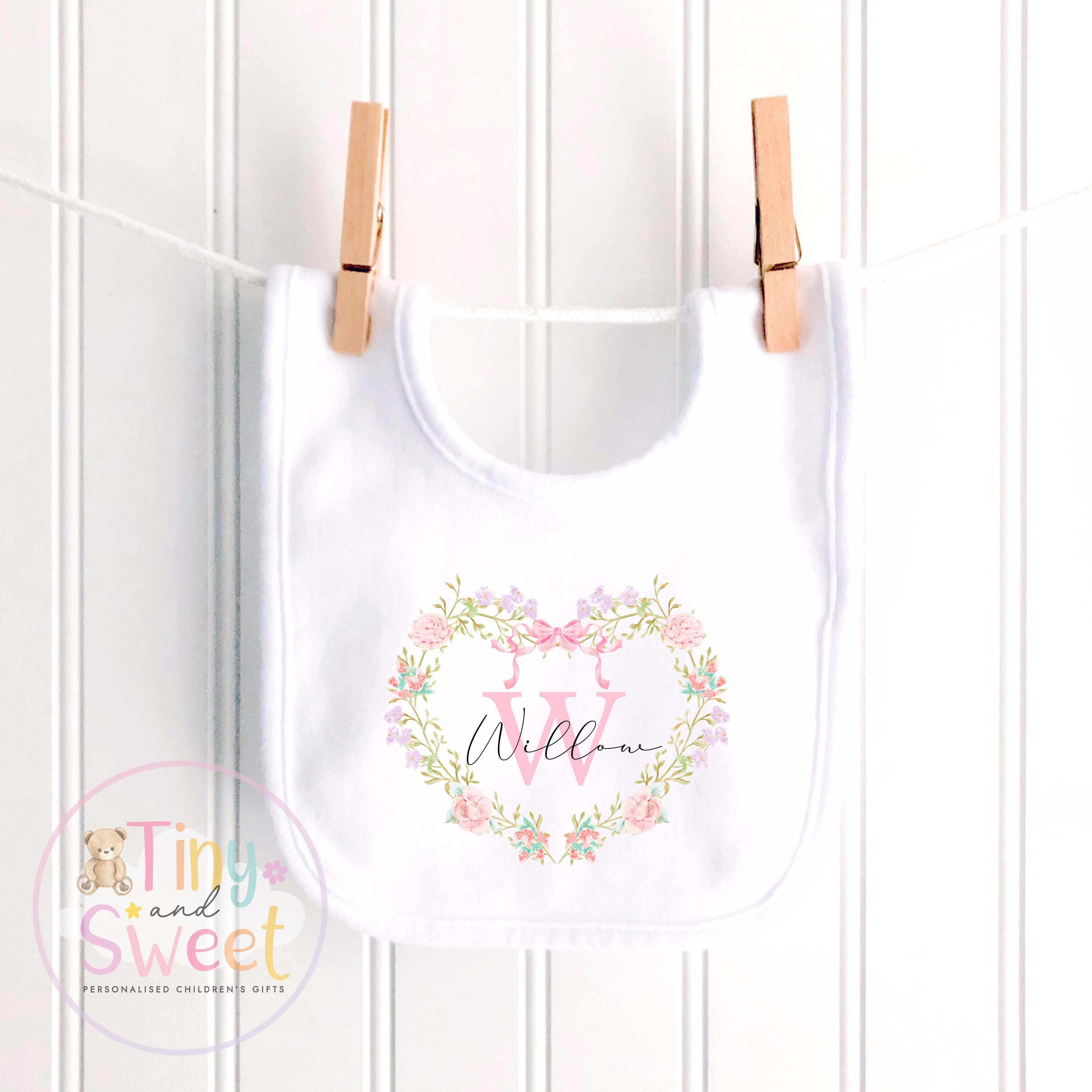 Personalised Floral Baby Girl Sleepsuit: Welcome to the World Outfit, Newborn Coming Home Gift