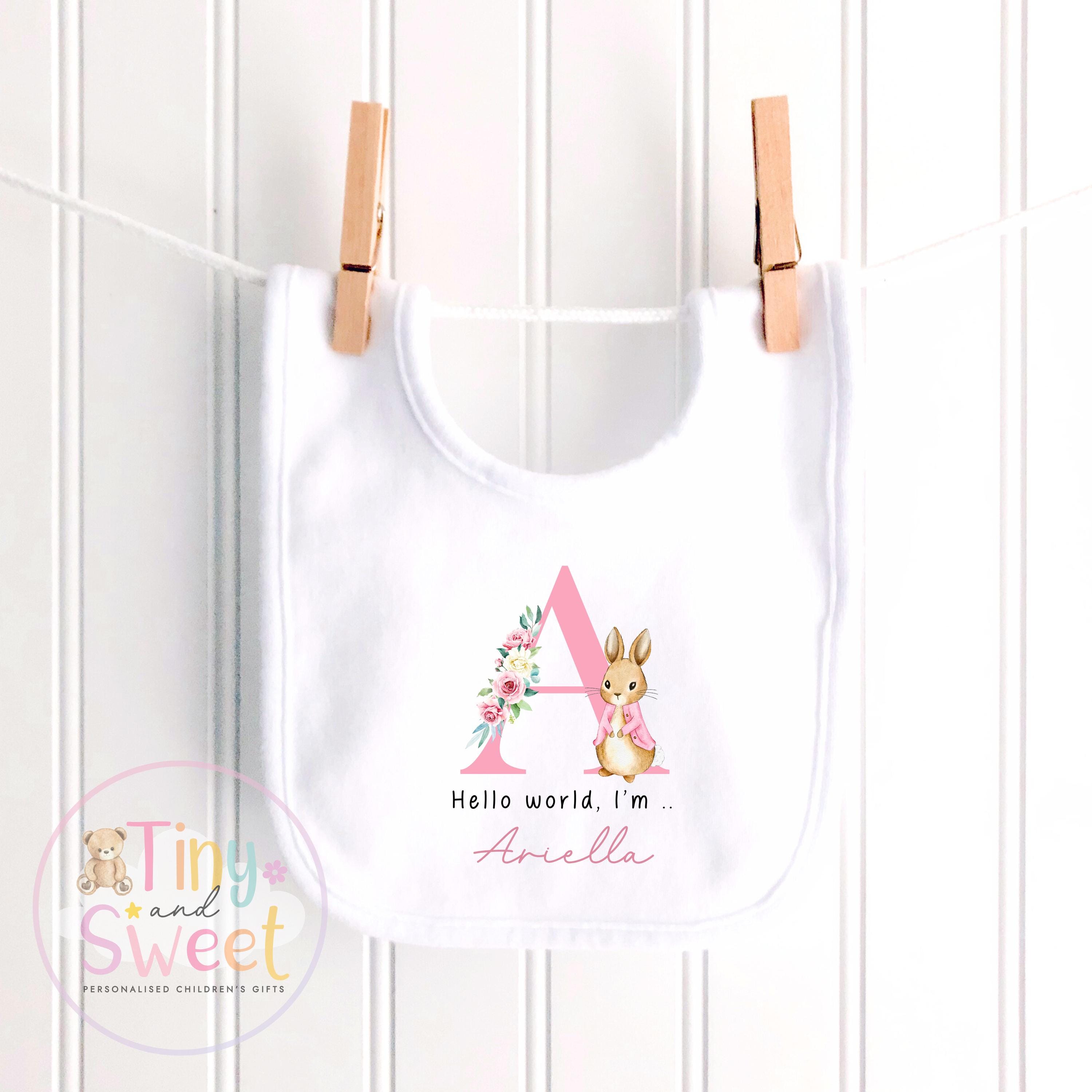 Personalised Hello World Baby Sleepsuit, Newborn Coming Home Outfit, Baby Name Reveal Sleepsuit, Baby Name & Birth Announcement