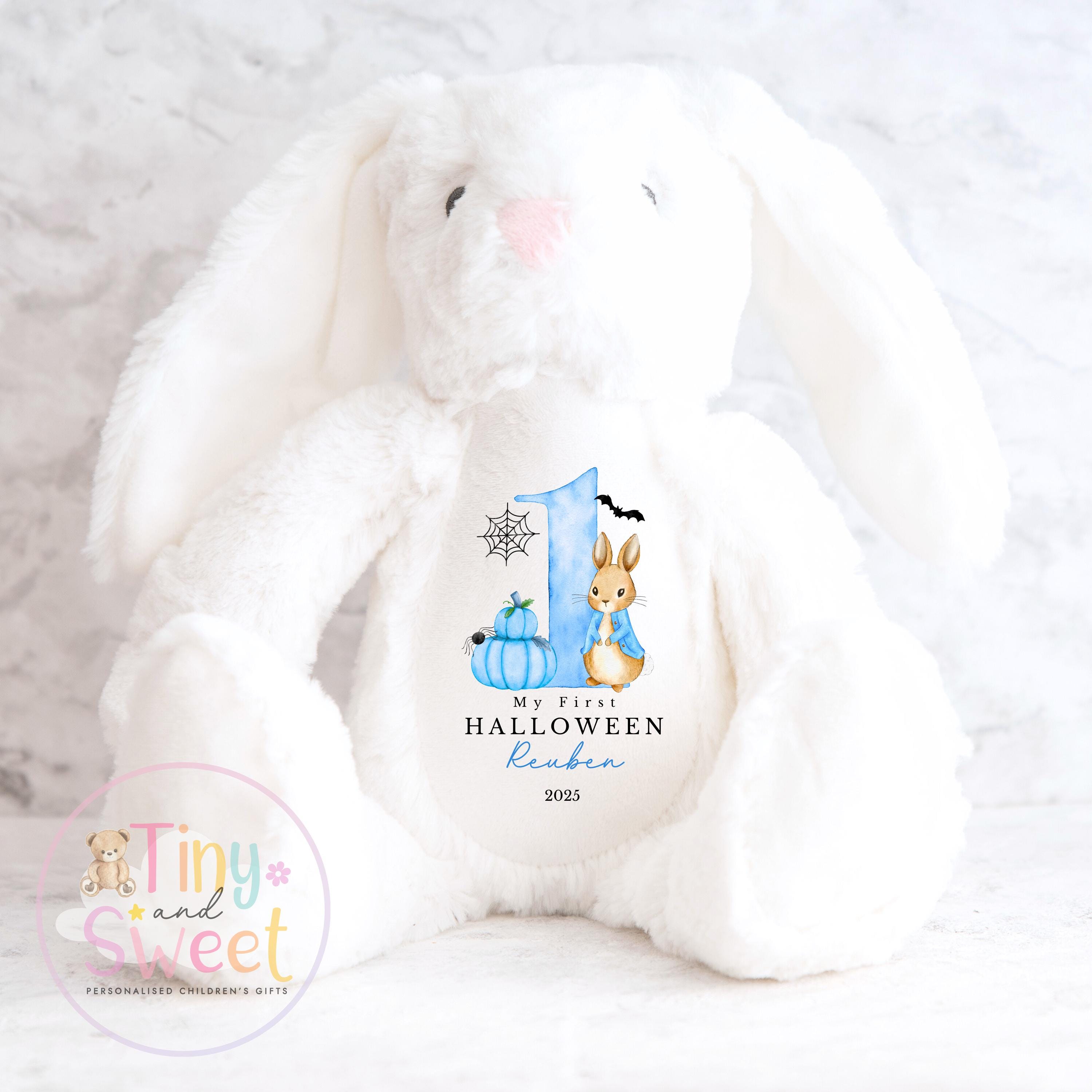 Personalised First Halloween Bunny: Adorable First Spooky Season Keepsake Plush for Babies