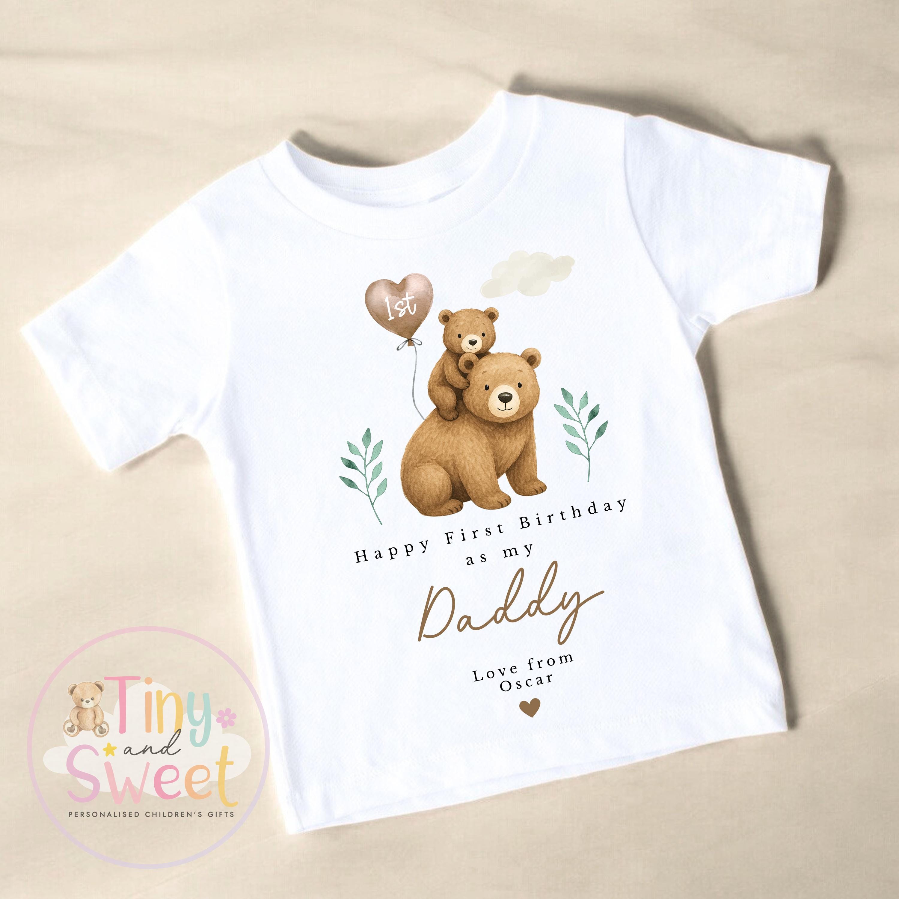Happy First Birthday As My Daddy Sleepsuit - 1st Birthday As Daddy - Personalised Baby Boy Girl Gift - New Dad Present from Baby
