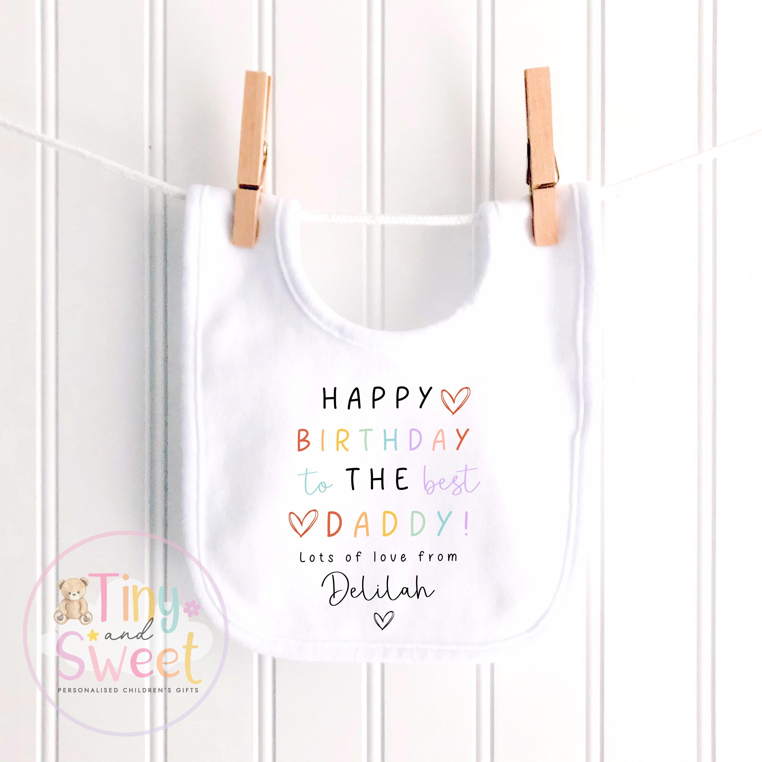 Happy Birthday Daddy T Shirt - Daddy Birthday Gift - Happy Birthday Daddy Sleepsuit - Personalised Baby Boy Girl Gift - Present from Baby