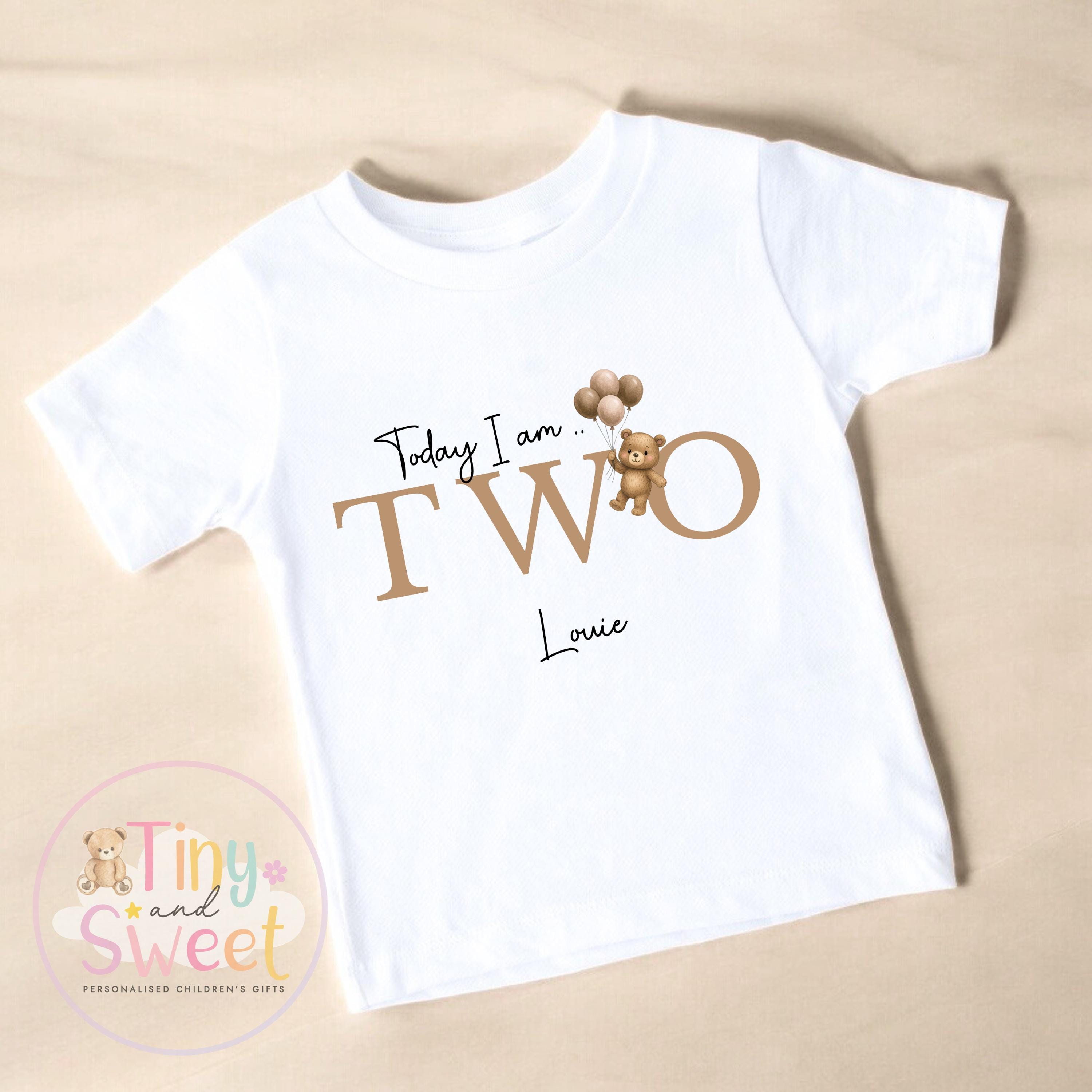 Personalised Teddy Bear Birthday T-shirt, 1st Birthday T Shirt, Teddy Bear 1st Birthday T Shirt, 2nd Birthday, 3rd Birthday