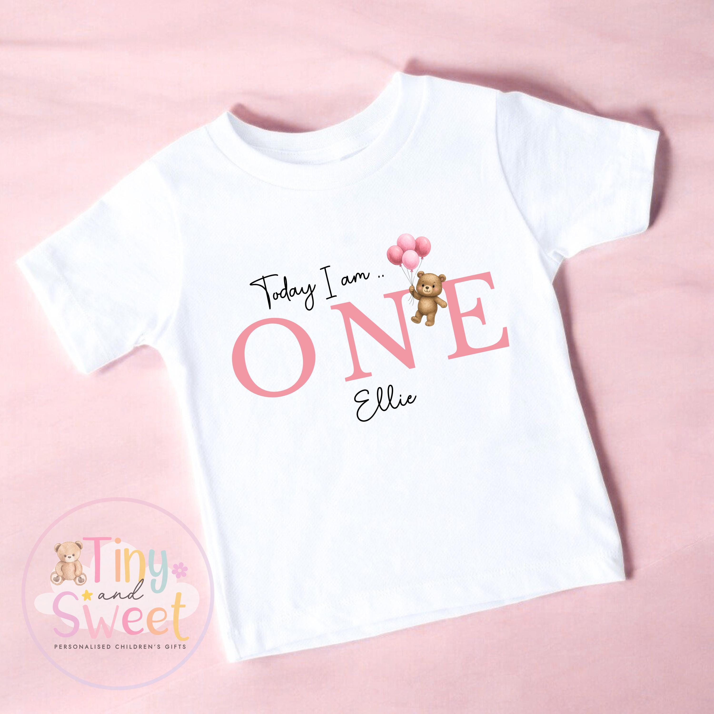 Personalised Teddy Bear Birthday T-shirt, 1st Birthday T Shirt, Teddy Bear 1st Birthday T Shirt, 2nd Birthday, 3rd Birthday