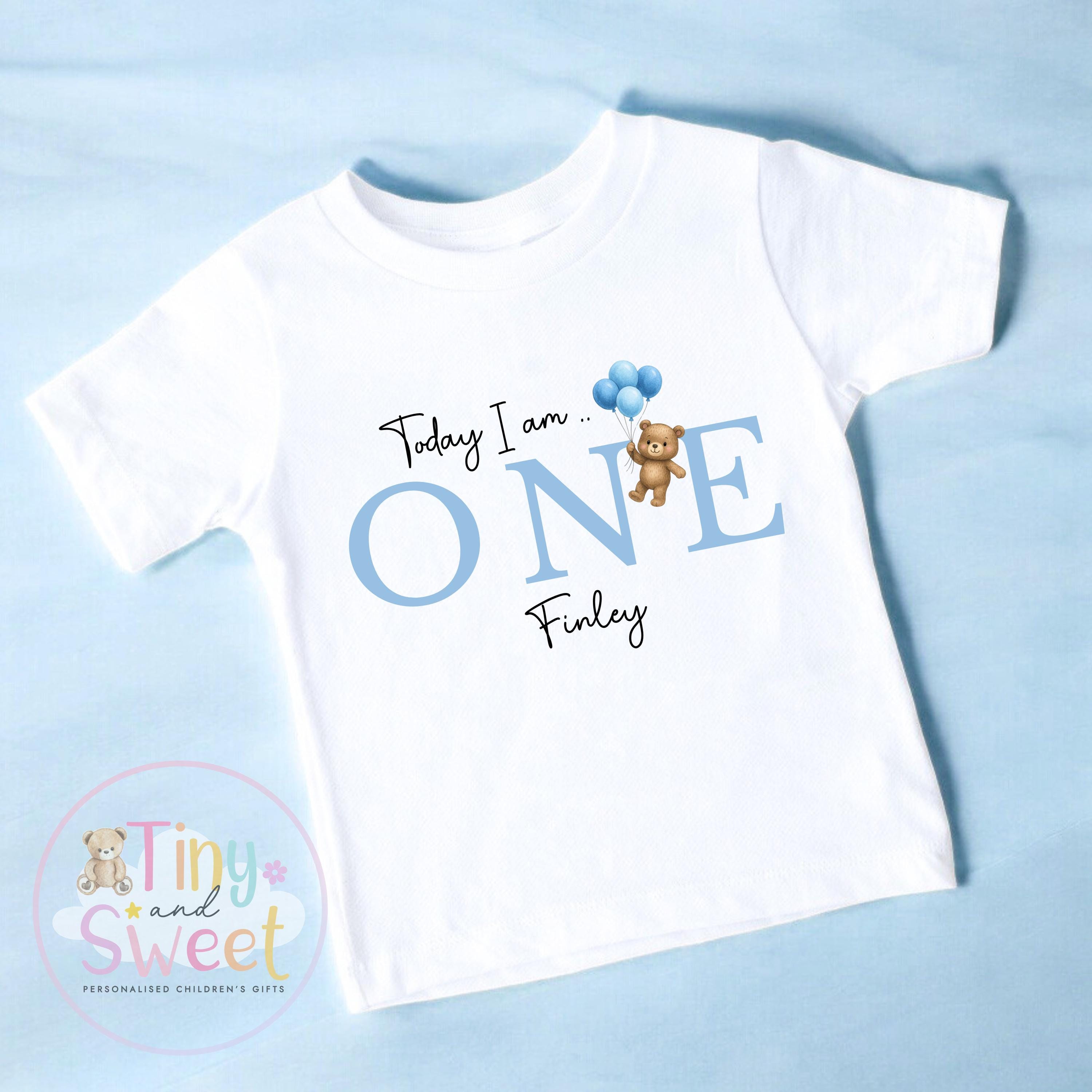 Personalised Teddy Bear Birthday T-shirt, 1st Birthday T Shirt, Teddy Bear 1st Birthday T Shirt, 2nd Birthday, 3rd Birthday