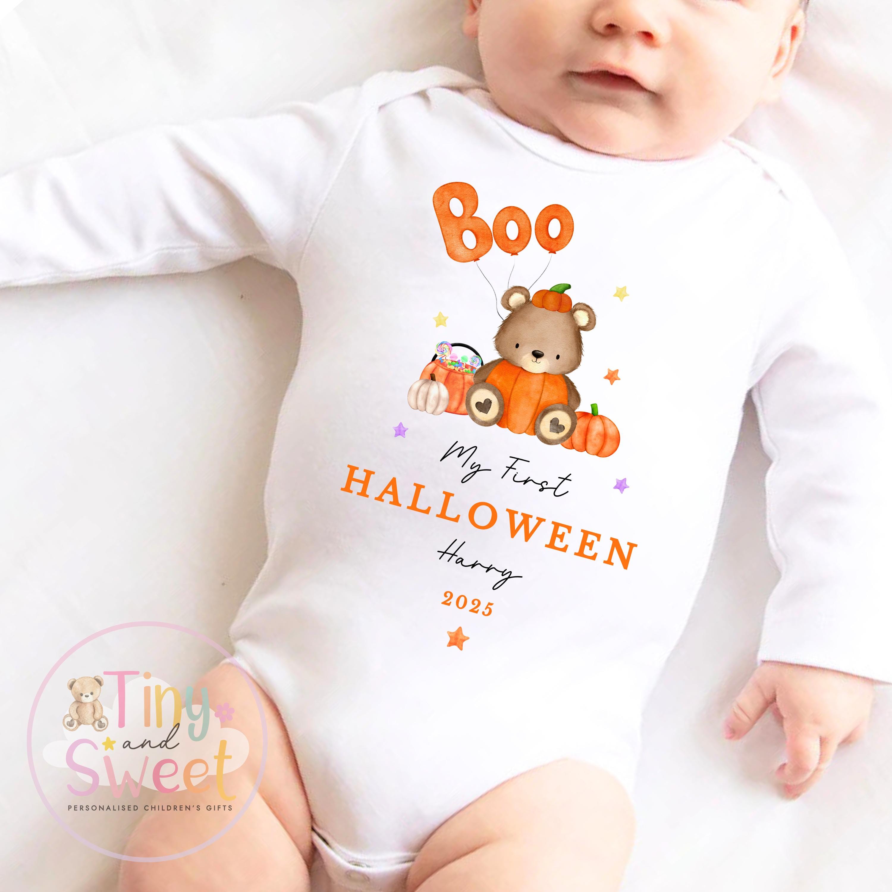 My First Halloween Boo Personalised Sleepsuit