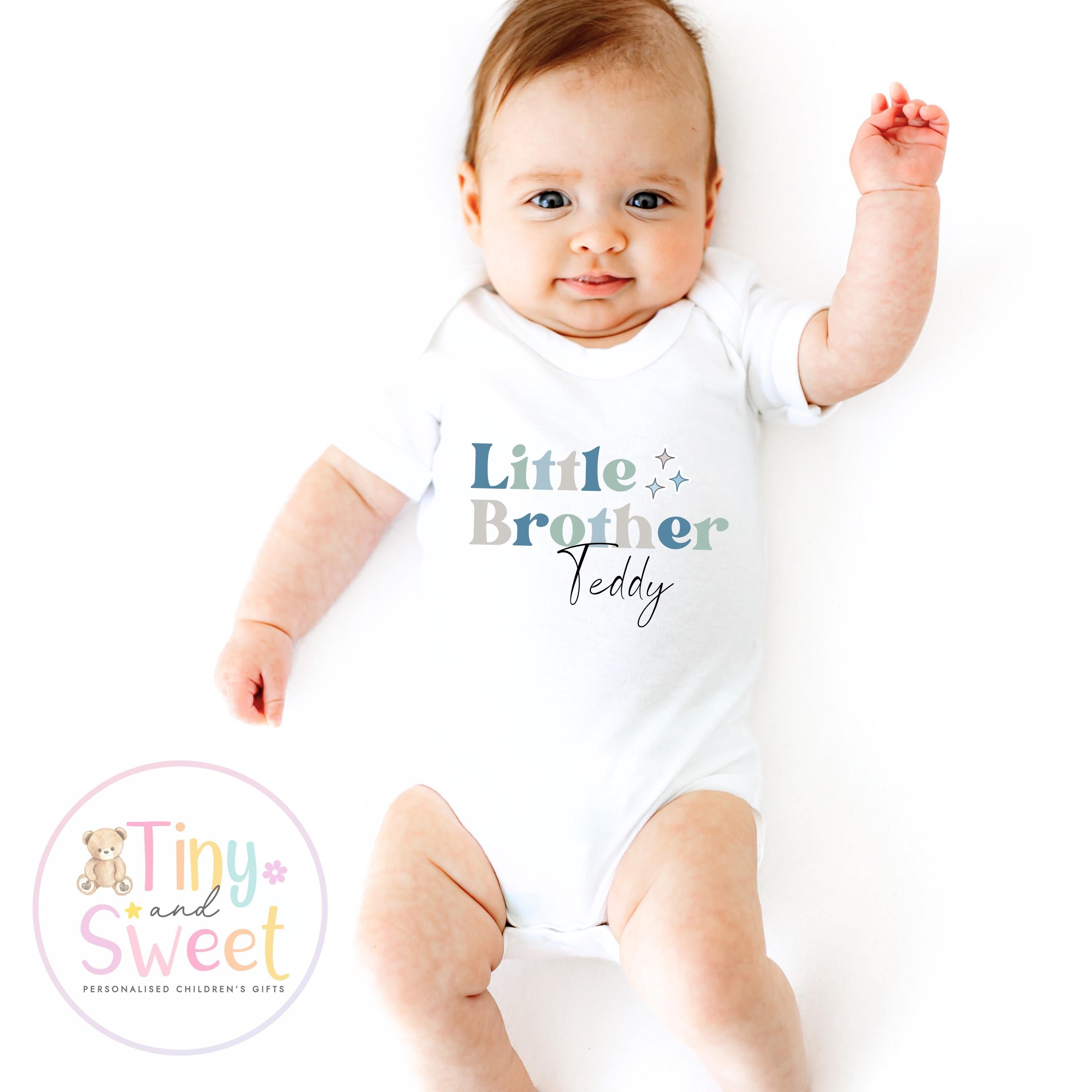 Personalised Adorable Little/Big Sister Sleepsuit T Shirt: Pink Bunny Design for Newborn Baby Announcement & Sibling Gift