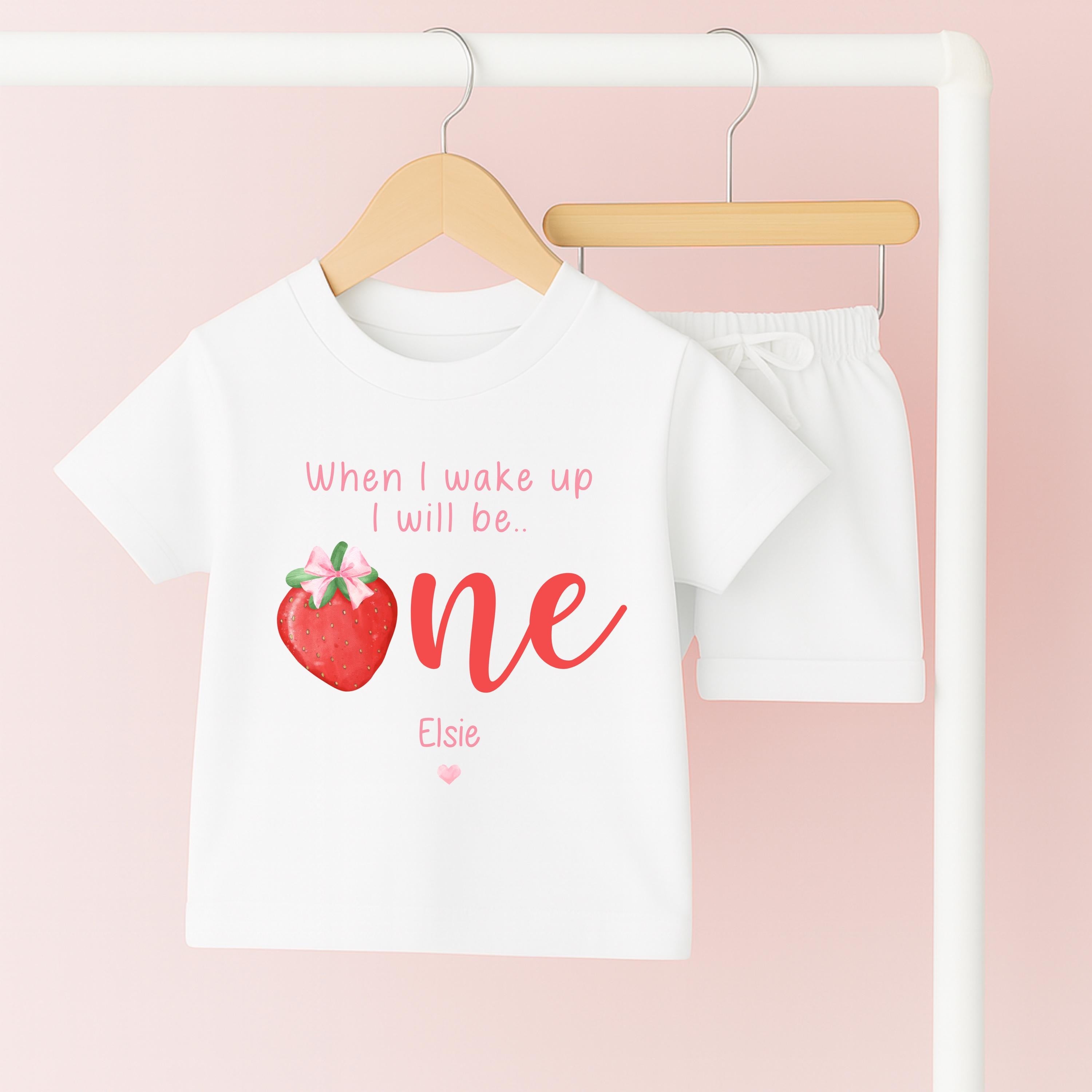 Personalised Toddler Baby Pyjamas, Berry First, When i wake up i&