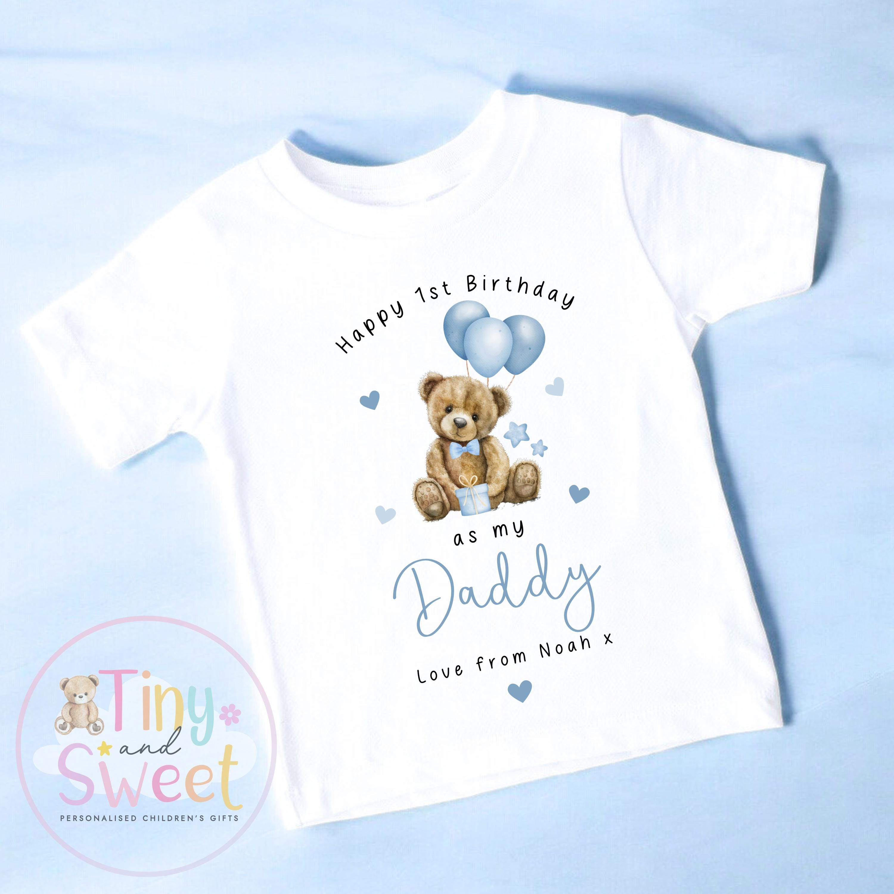 Happy 1st Birthday as My Daddy Bear, Baby Outfit, Daddy Bear’s 1st Birthday, 1st Birthday as My Daddy Bear, Cute Baby Vest or Tee