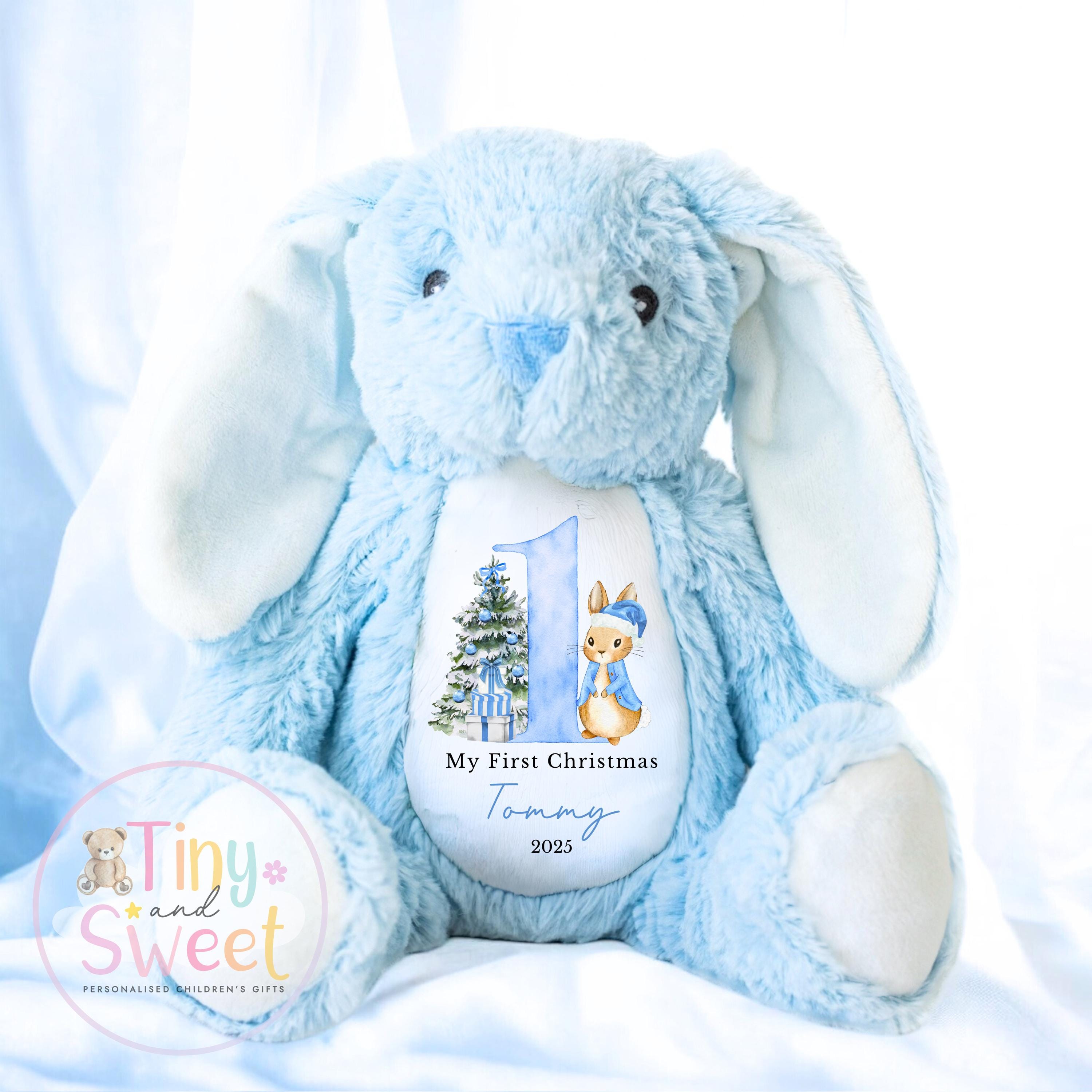 My First Christmas Bunny, Personalised Christmas Soft Toy, Baby’s First Christmas Soft Toy Gift, My First Christmas Keepsake Gift
