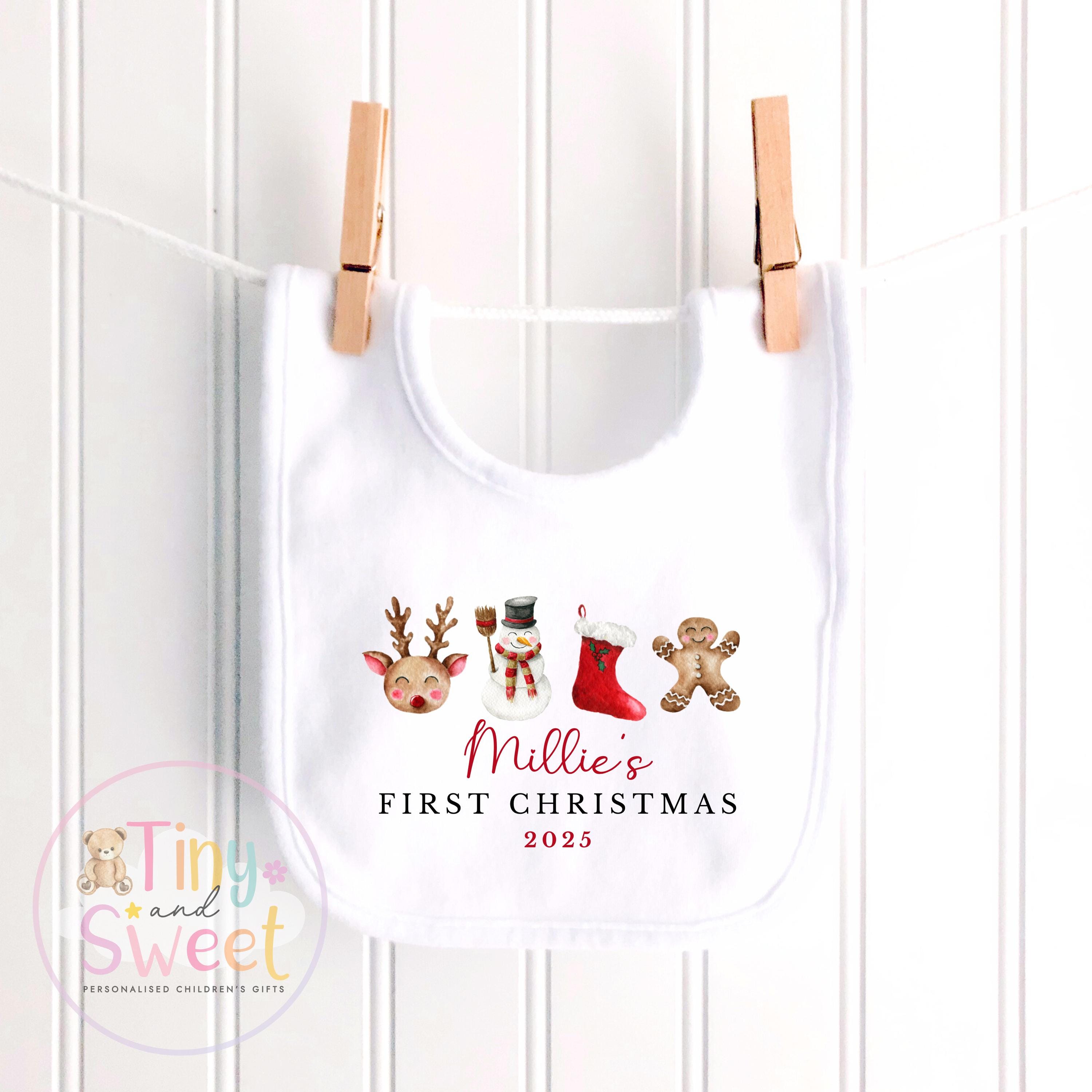 First Christmas Baby Grow , My First Christmas, Custom Name Sleepsuit, Baby’s First Christmas, Personalised Christmas Baby Outfit