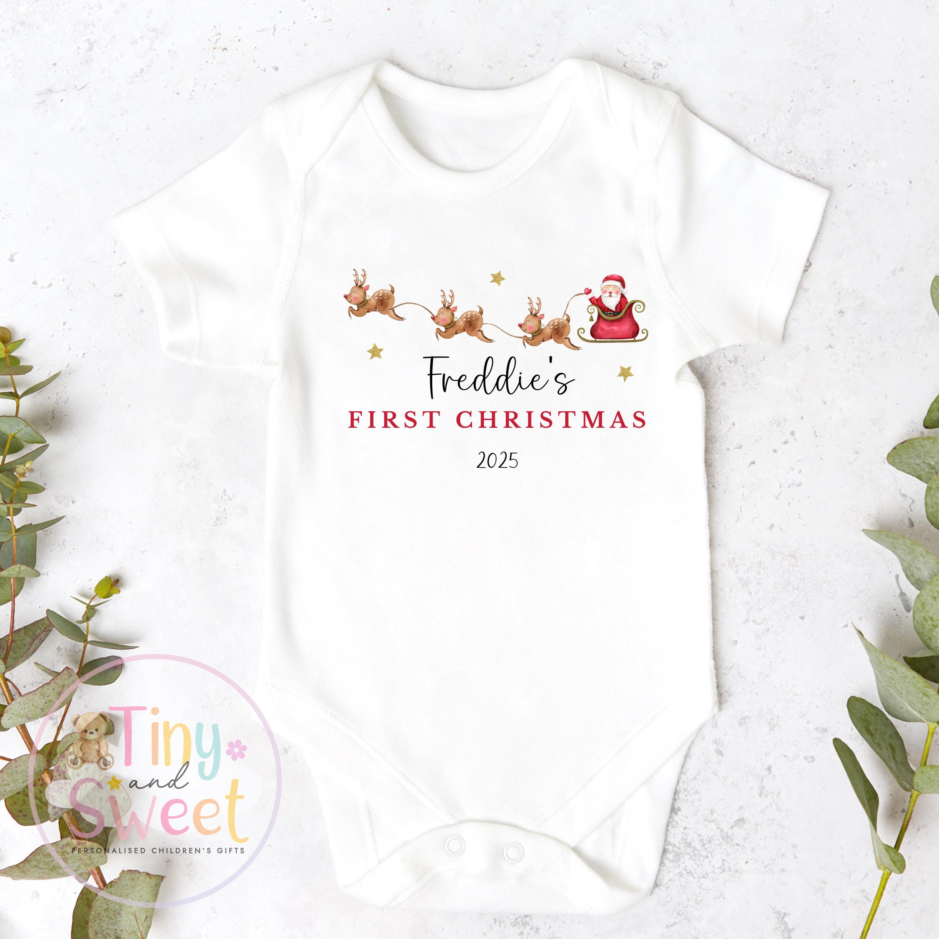 My First Christmas Bundle Sleepsuit And Toy, Personalised My First Christmas Babygrow, Baby’s 1st Christmas Outfit, Newborn Christmas Outfit