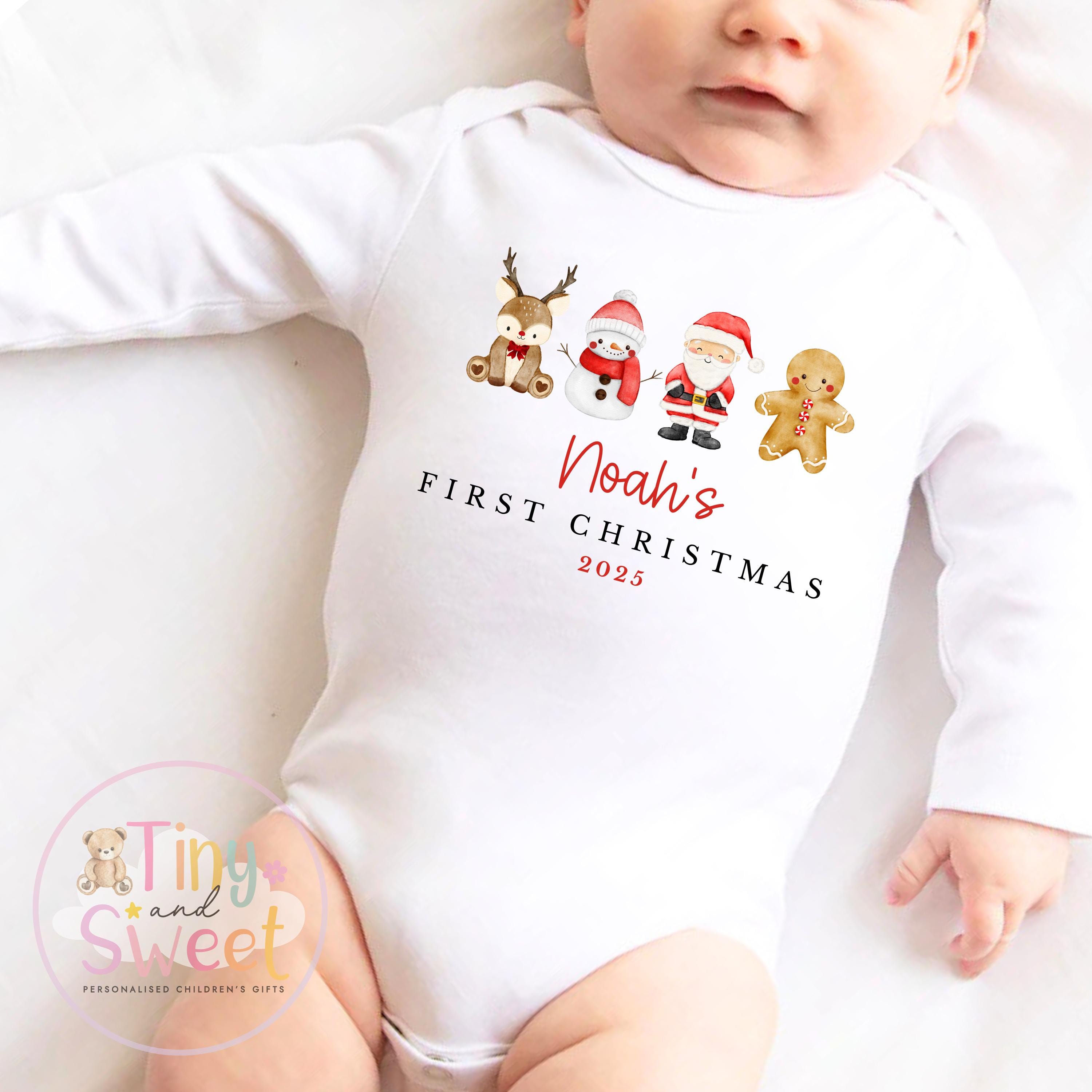 Personalised Babies First Christmas Sleepsuit, 1st Xmas, Christmas pjs, Pyjamas, 1st Xmas Babygrow, Christmas Outfit for baby, Santa