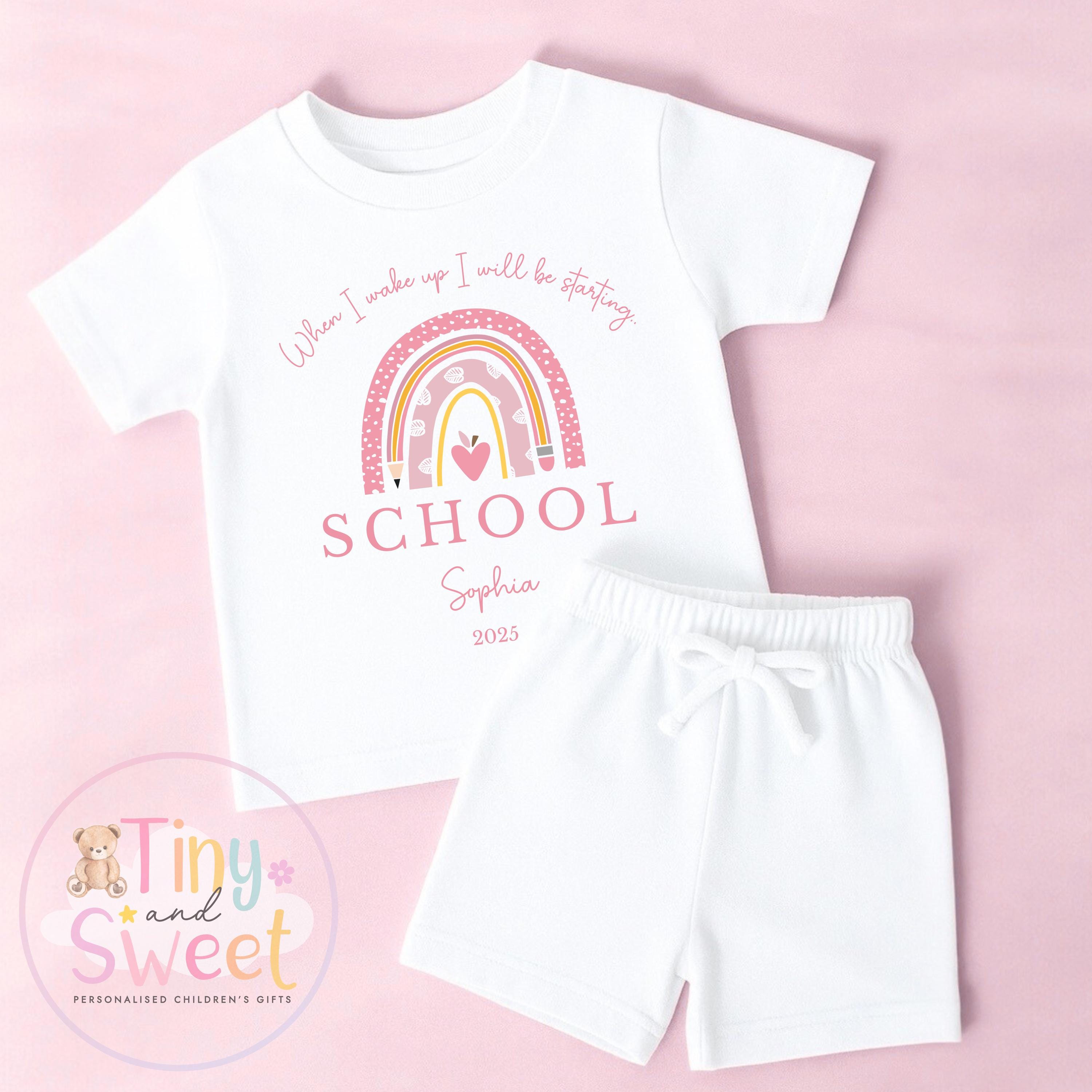 Personalised Starting School Pyjamas for Girls - When I wake up, Preschool, First Day