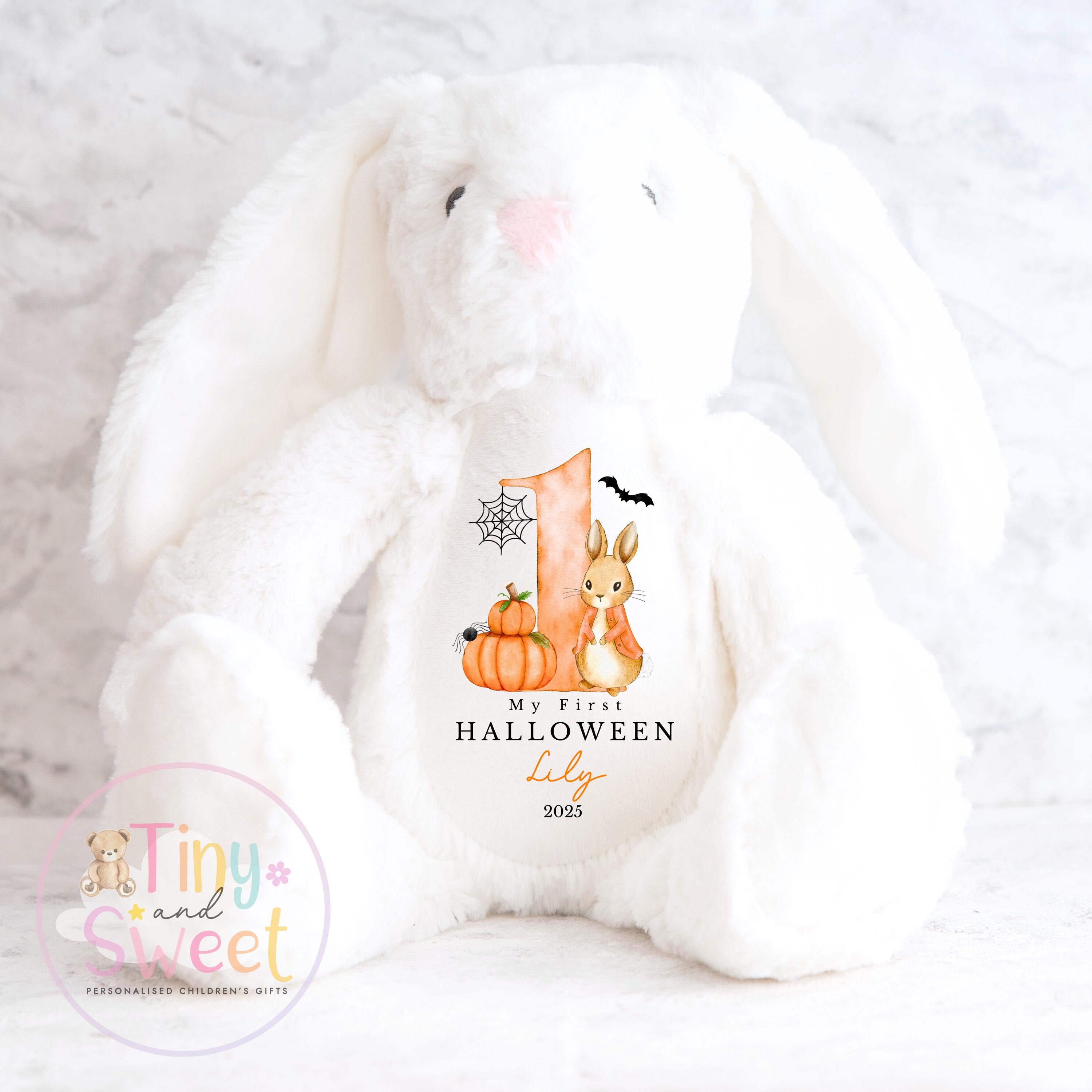 Personalised First Halloween Bunny: Adorable First Spooky Season Keepsake Plush for Babies