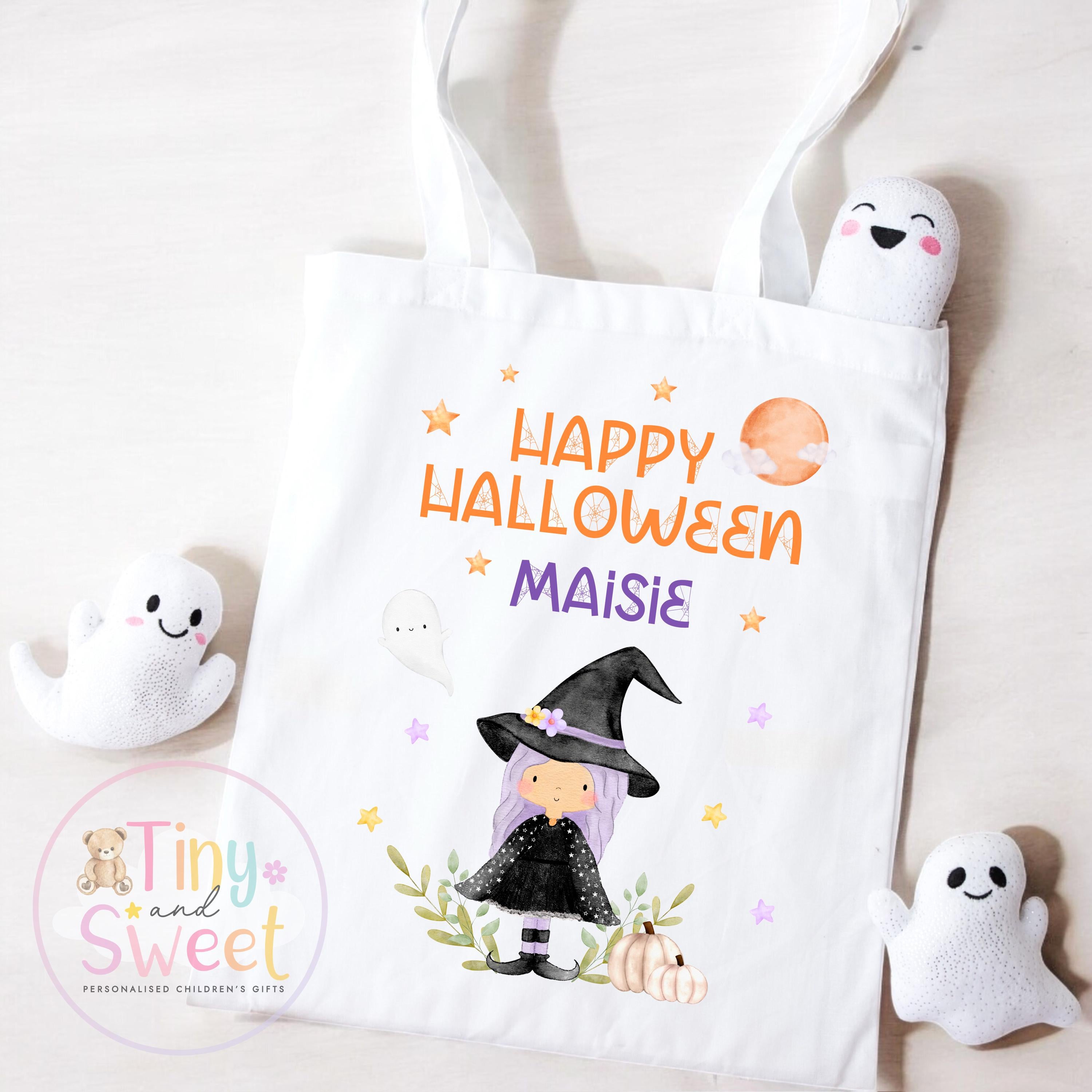 Personalised Halloween Trick-or-Treat Bag: Spooky Boo Box Pumpkin Tote for Children