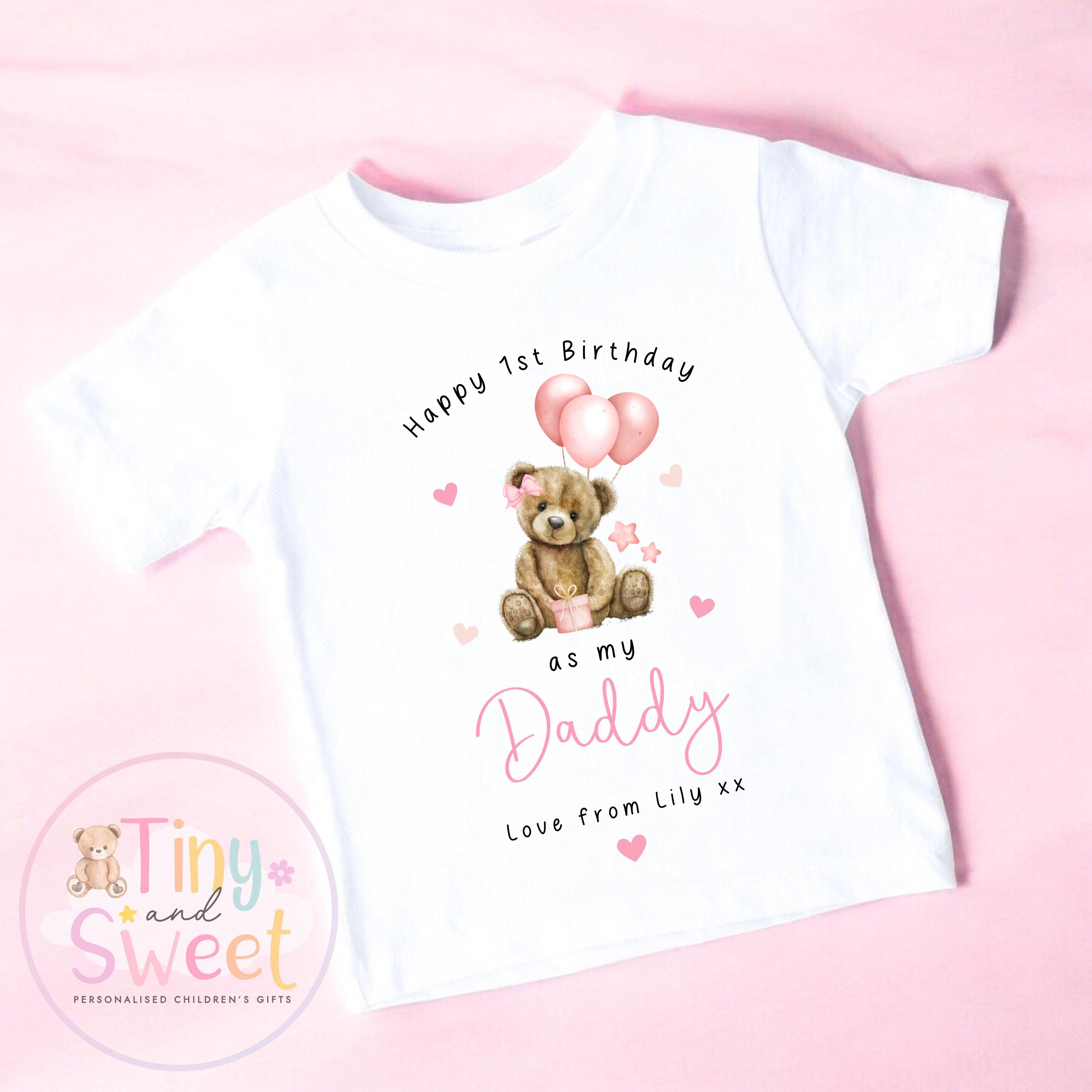 Happy 1st Birthday as My Daddy Bear, Baby Outfit, Daddy Bear’s 1st Birthday, 1st Birthday as My Daddy Bear, Cute Baby Vest or Tee