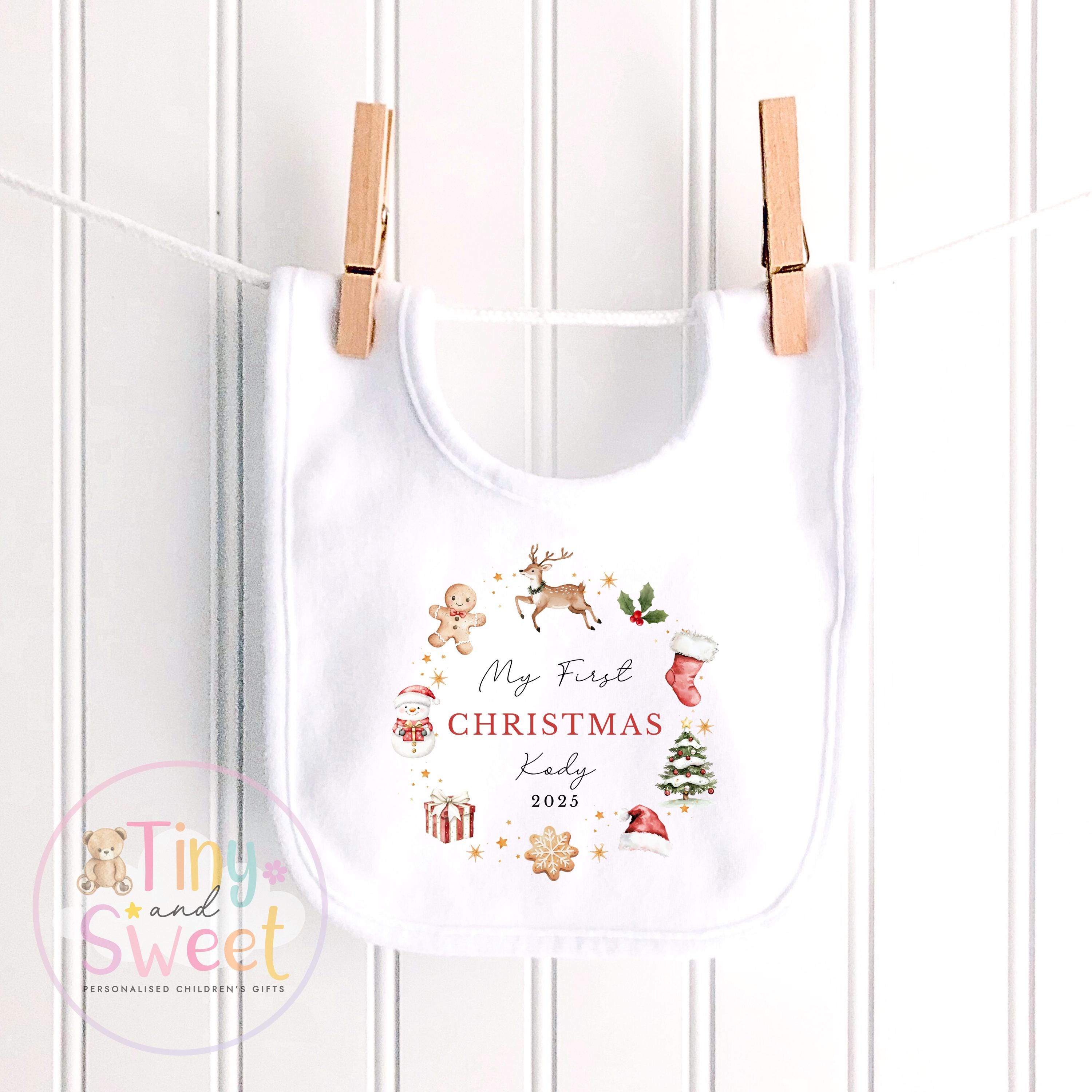 Personalised Babies First Christmas Ballerina Sleepsuit, Babies 1st Xmas Gift Idea, Pyjamas, 1st Xmas Babygrow, Christmas Outfit for baby