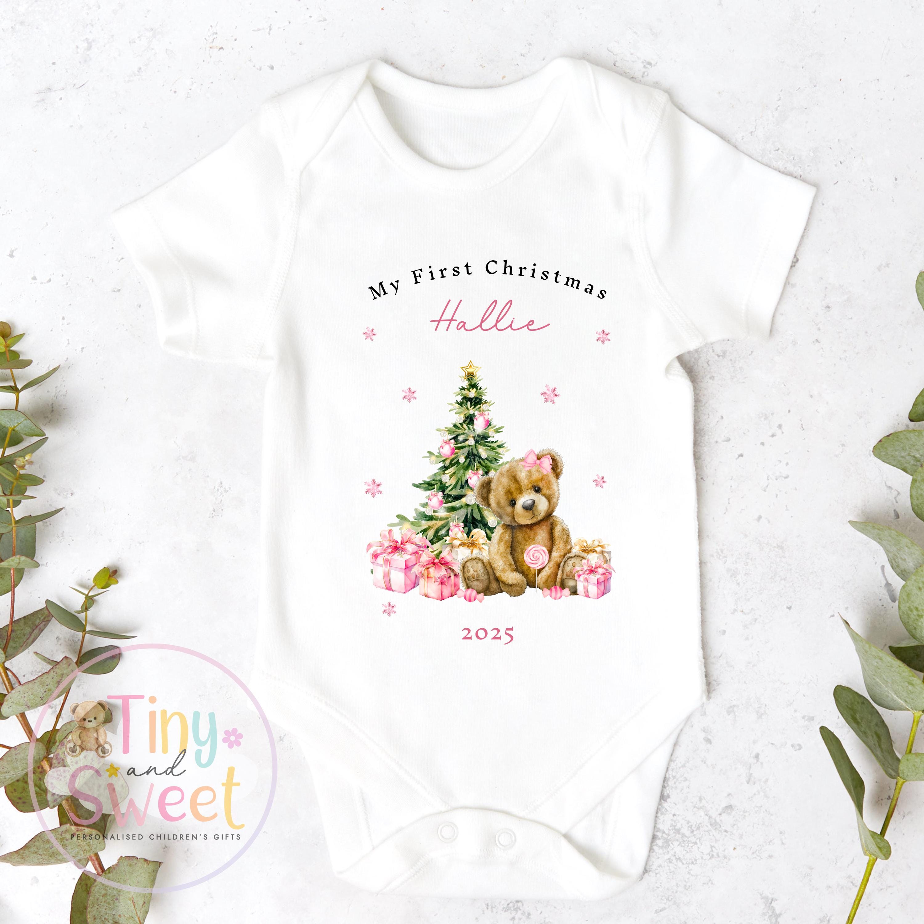 Personalised Babies First Christmas Sleepsuit, Babies 1st Xmas Gift Idea, Pyjamas, 1st Xmas Babygrow, Christmas Outfit for baby, Santa