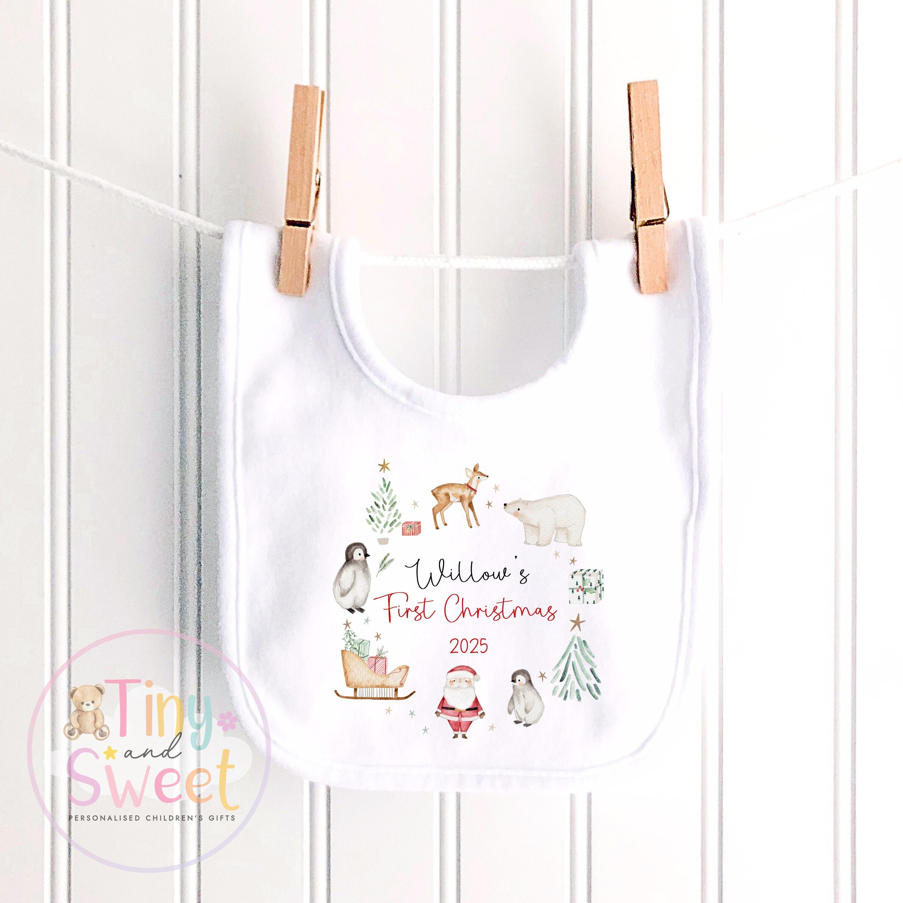 First Christmas Baby Grow , My First Christmas, Custom Name Sleepsuit, Baby’s First Christmas, Personalised Christmas Baby Outfit