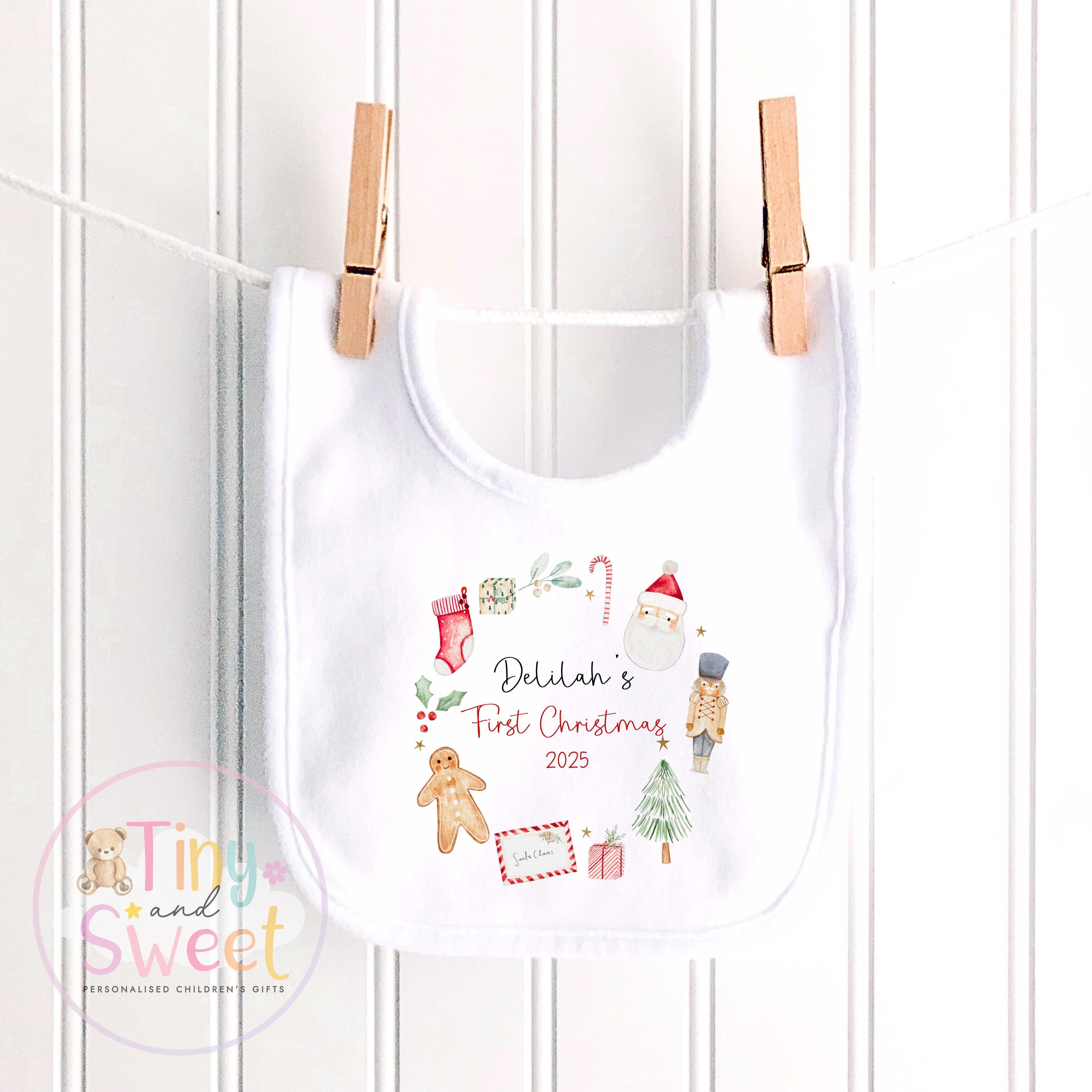 First Christmas Baby Grow , My First Christmas, Custom Name Sleepsuit, Baby’s First Christmas, Personalised Christmas Baby Outfit