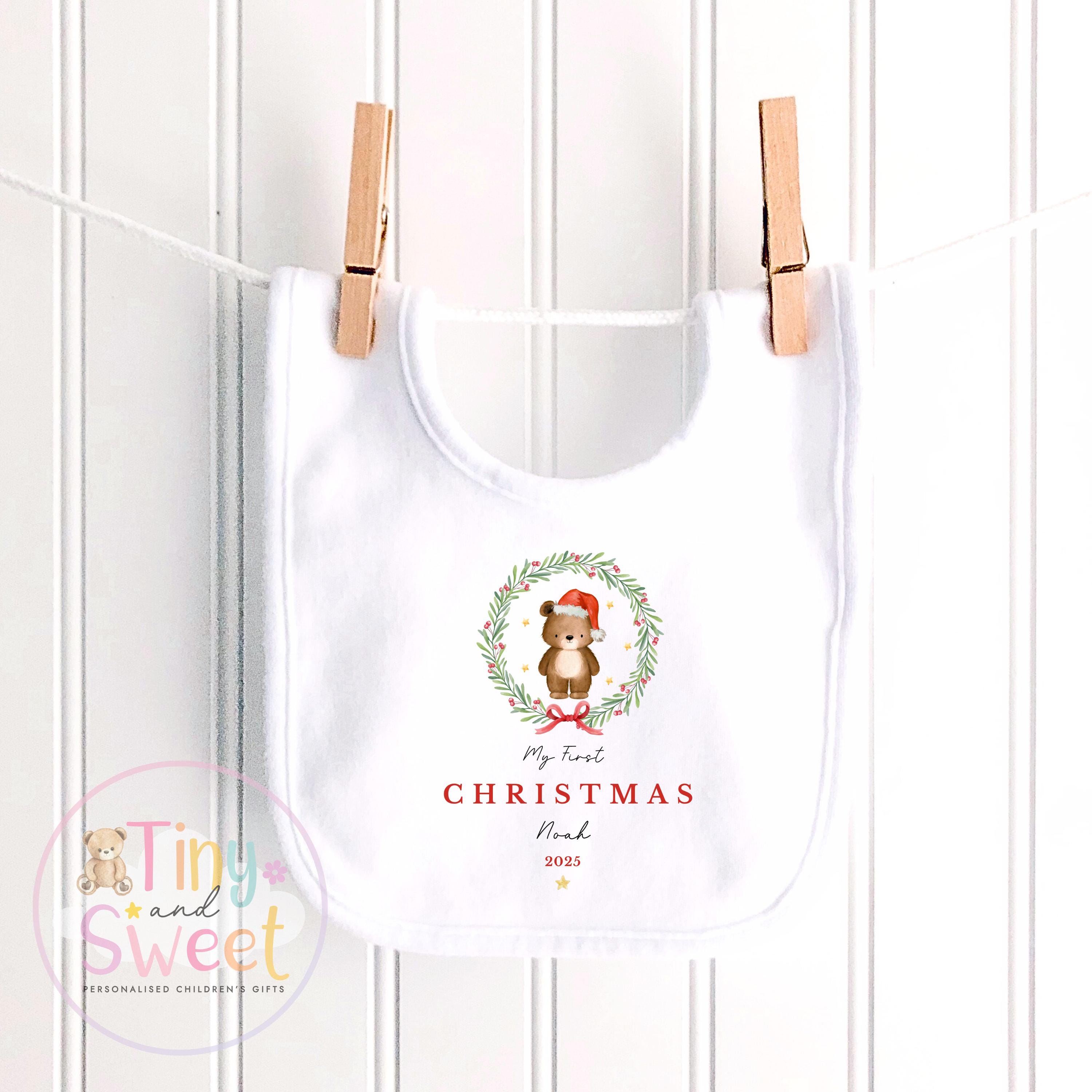 My First Christmas Sleepsuit, Personalised My First Christmas Babygrow, Baby’s 1st Christmas Outfit, Newborn Christmas Outfit, First Xmas