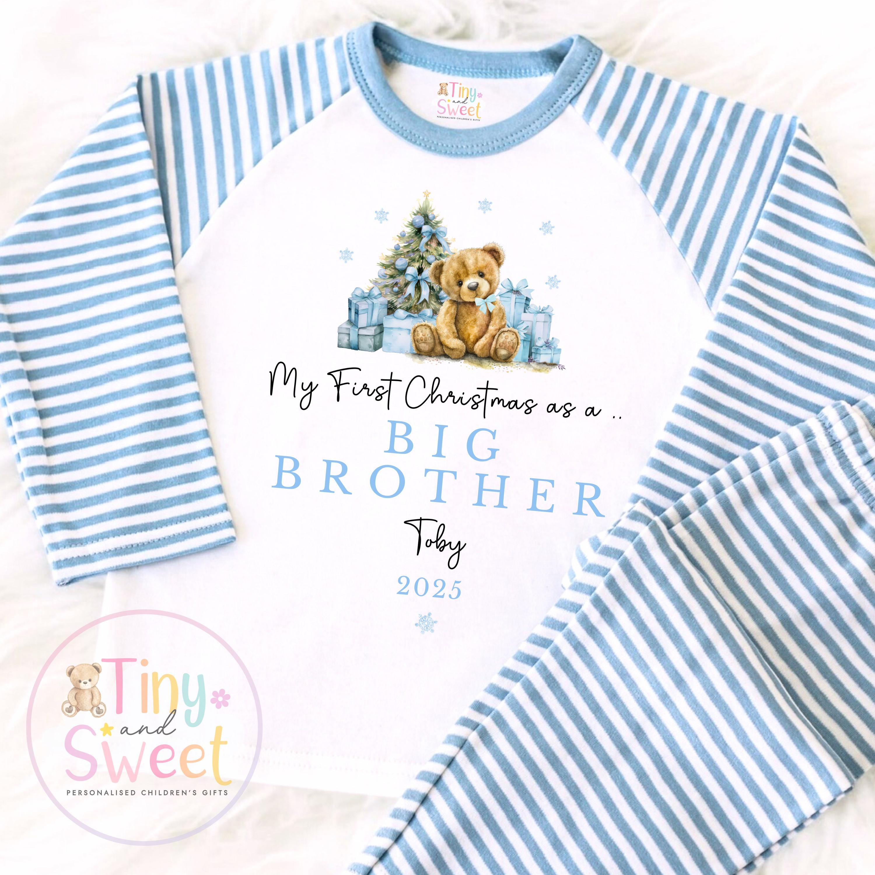 First Christmas as Big Brother Pyjamas, Christmas Eve Pyjamas, Christmas Nightwear, Childrens Christmas pjs, Xmas pjs, Kids Christmas Pjs