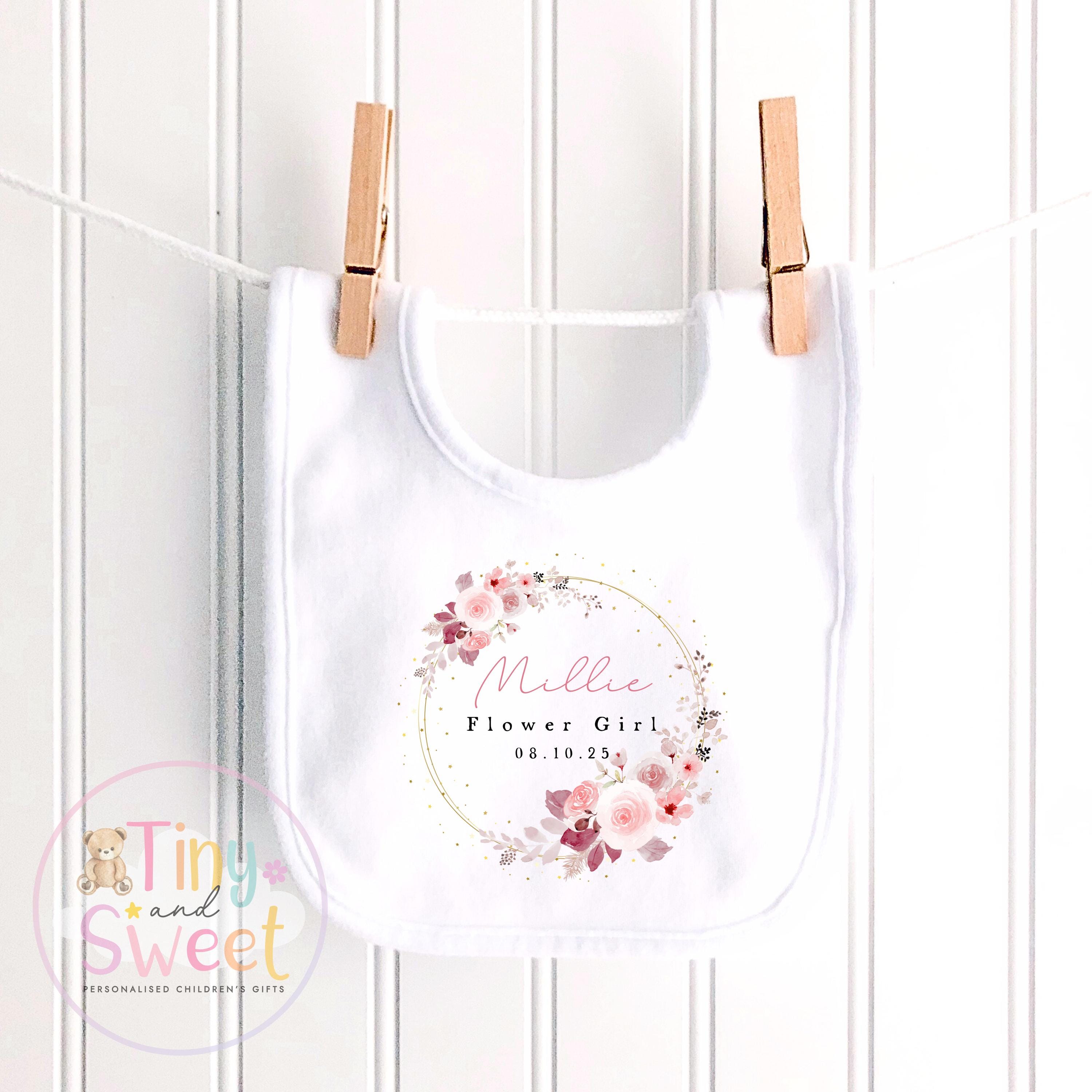 Flower Girl Sleepsuit, Baby Flower Girl Babygrow, Flower Girl Pyjamas, Will you be my flower girl, Flower Girl Gift, Floral Sleepsuit