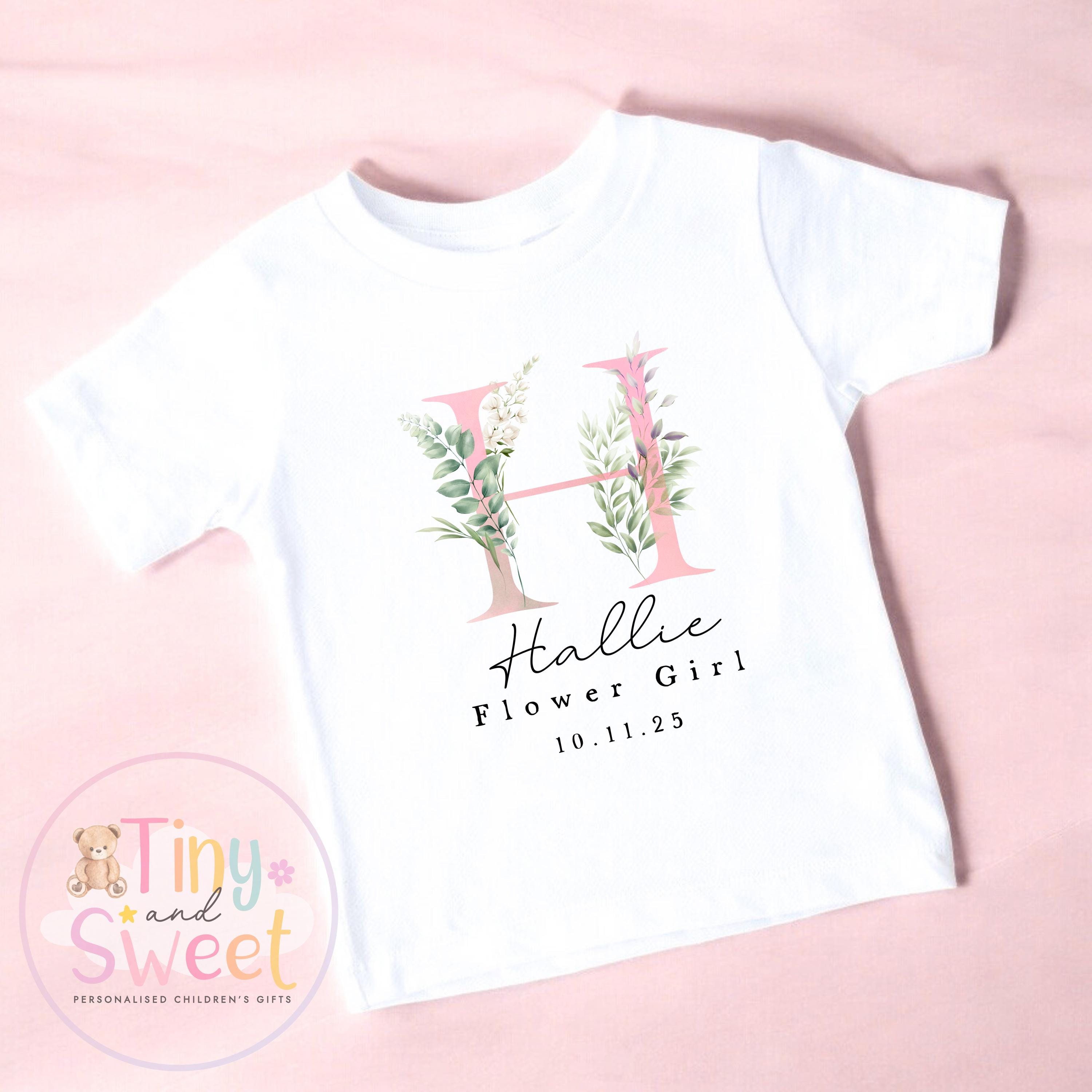 Flower Girl T Shirt, Baby Flower Girl Tee, Flower Girl Top, Will you be my flower girl, Flower Girl Gift, Floral T Shirt