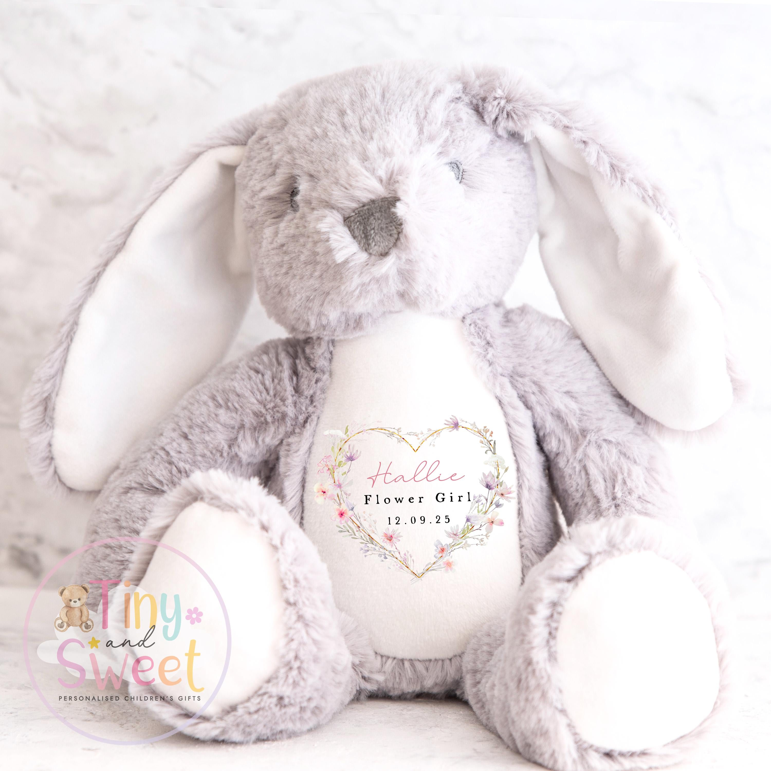 Personalised Flower Girl Bunny, Flower Girl Gift, Will you be my flower girl Bunny, Personalised Soft Toy, Flower Girl Proposal, Bridesmaid