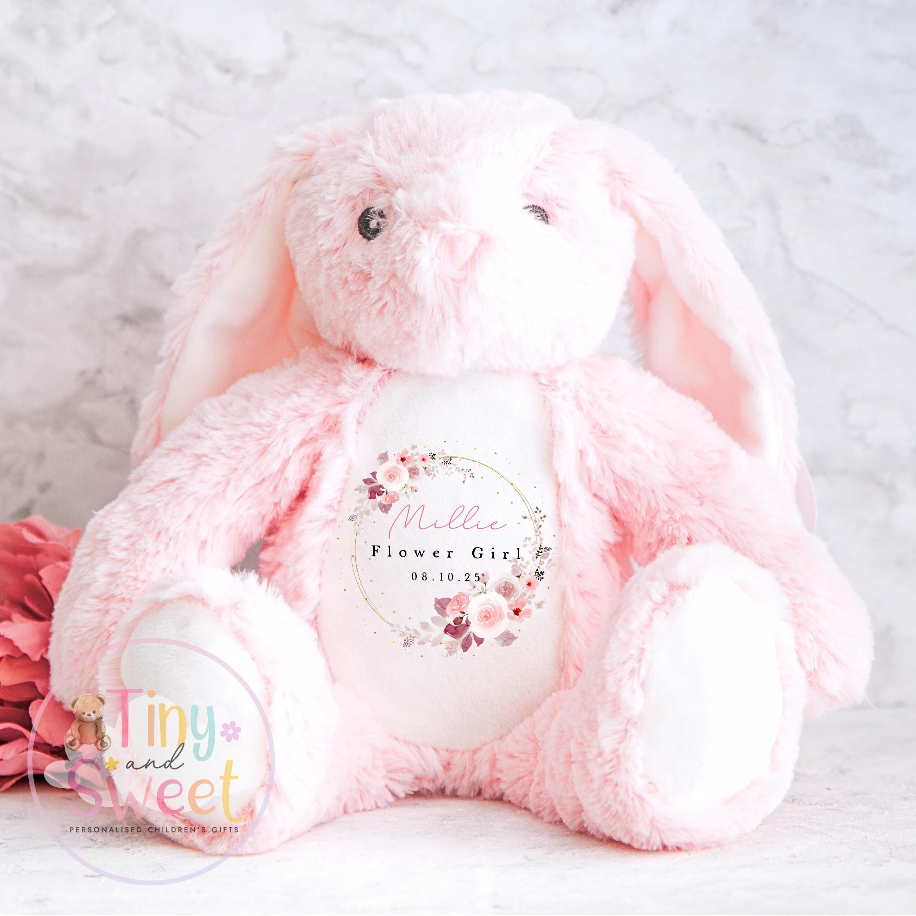 Personalised Flower Girl Bunny, Flower Girl Gift, Will you be my flower girl Bunny, Personalised Soft Toy, Flower Girl Proposal, Bridesmaid
