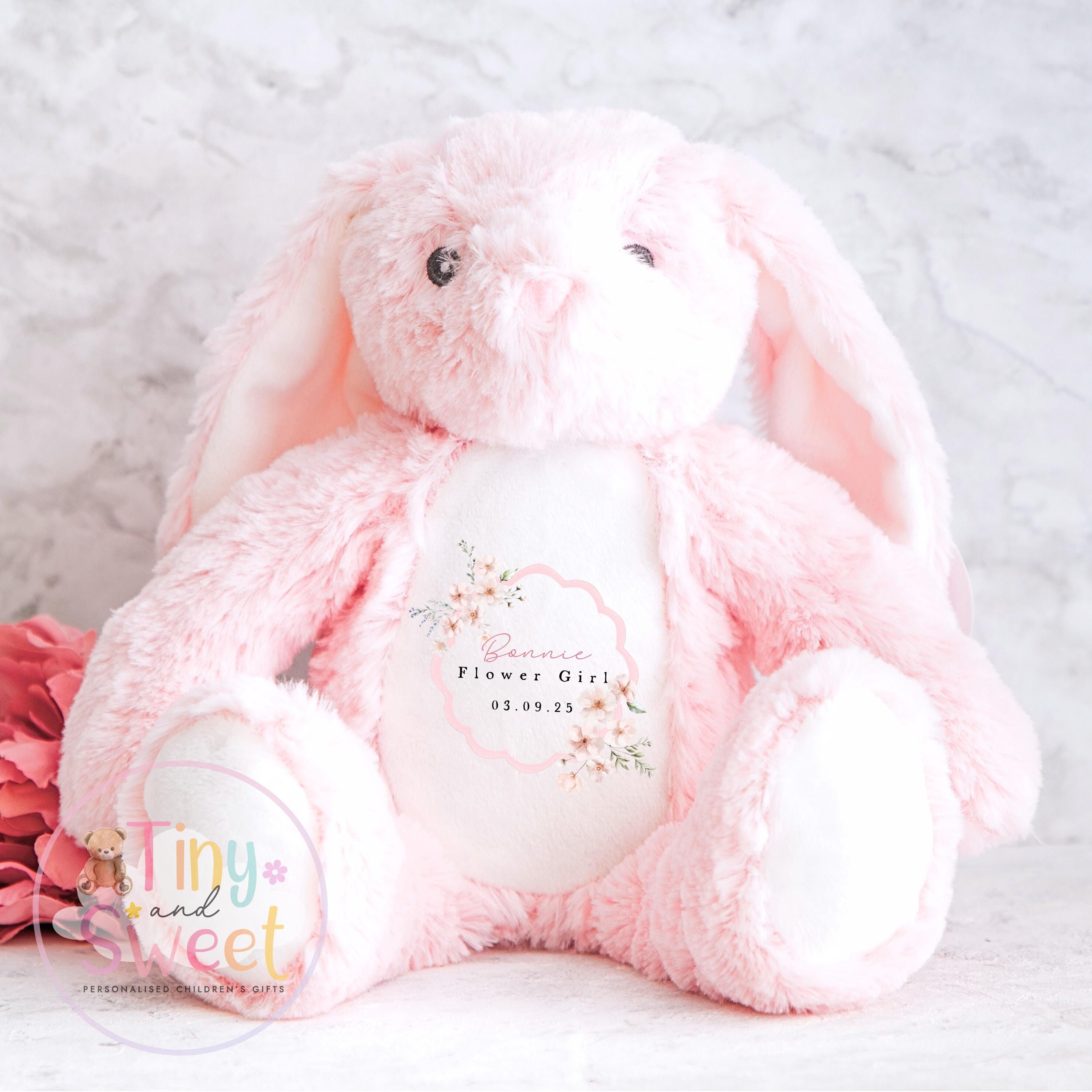 Personalised Flower Girl Bunny, Flower Girl Gift, Will you be my flower girl Bunny, Personalised Soft Toy, Flower Girl Proposal, Bridesmaid