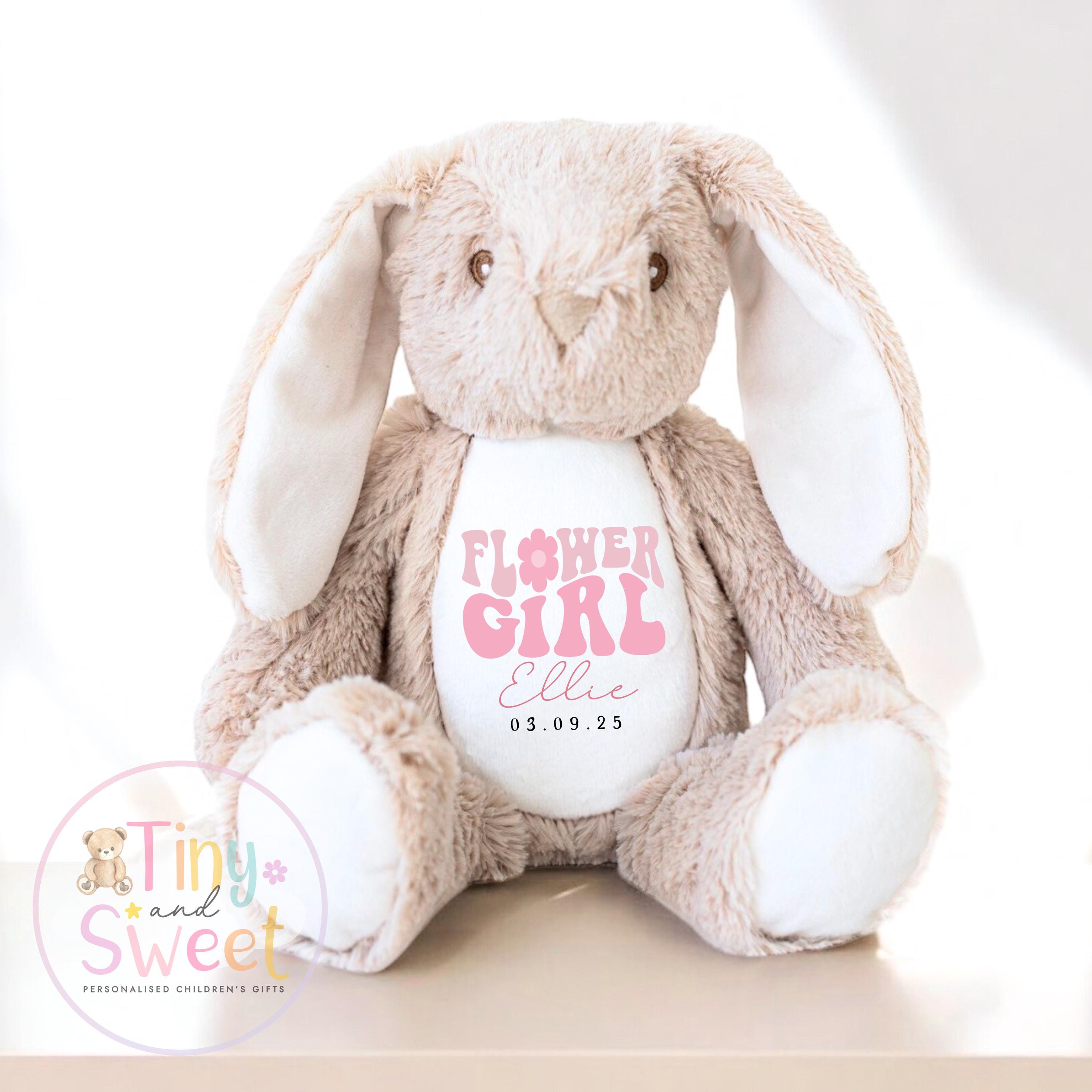 Personalised Flower Girl Bunny, Flower Girl Gift, Will you be my flower girl Bunny, Personalised Soft Toy, Flower Girl Proposal, Bridesmaid