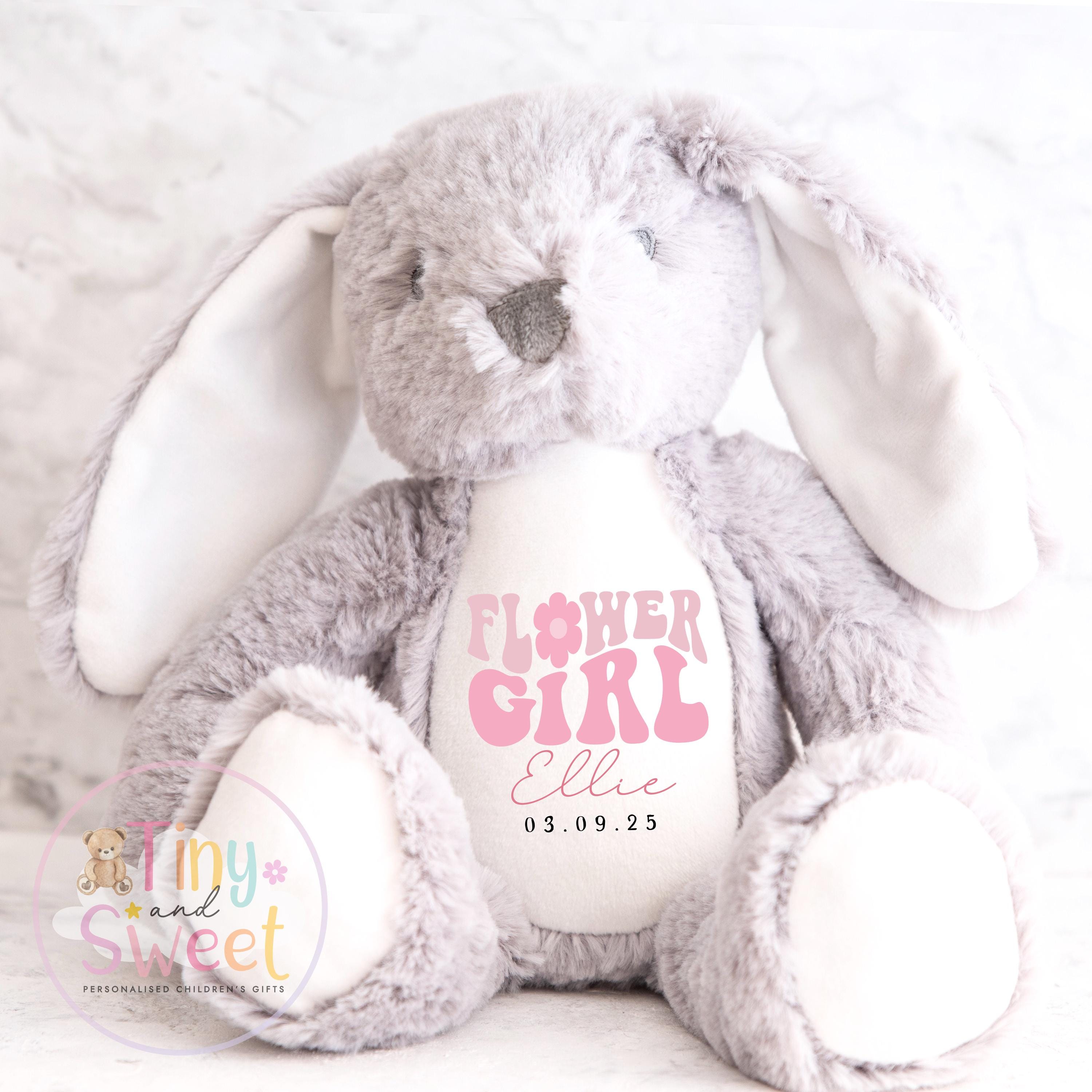 Personalised Flower Girl Bunny, Flower Girl Gift, Will you be my flower girl Bunny, Personalised Soft Toy, Flower Girl Proposal, Bridesmaid