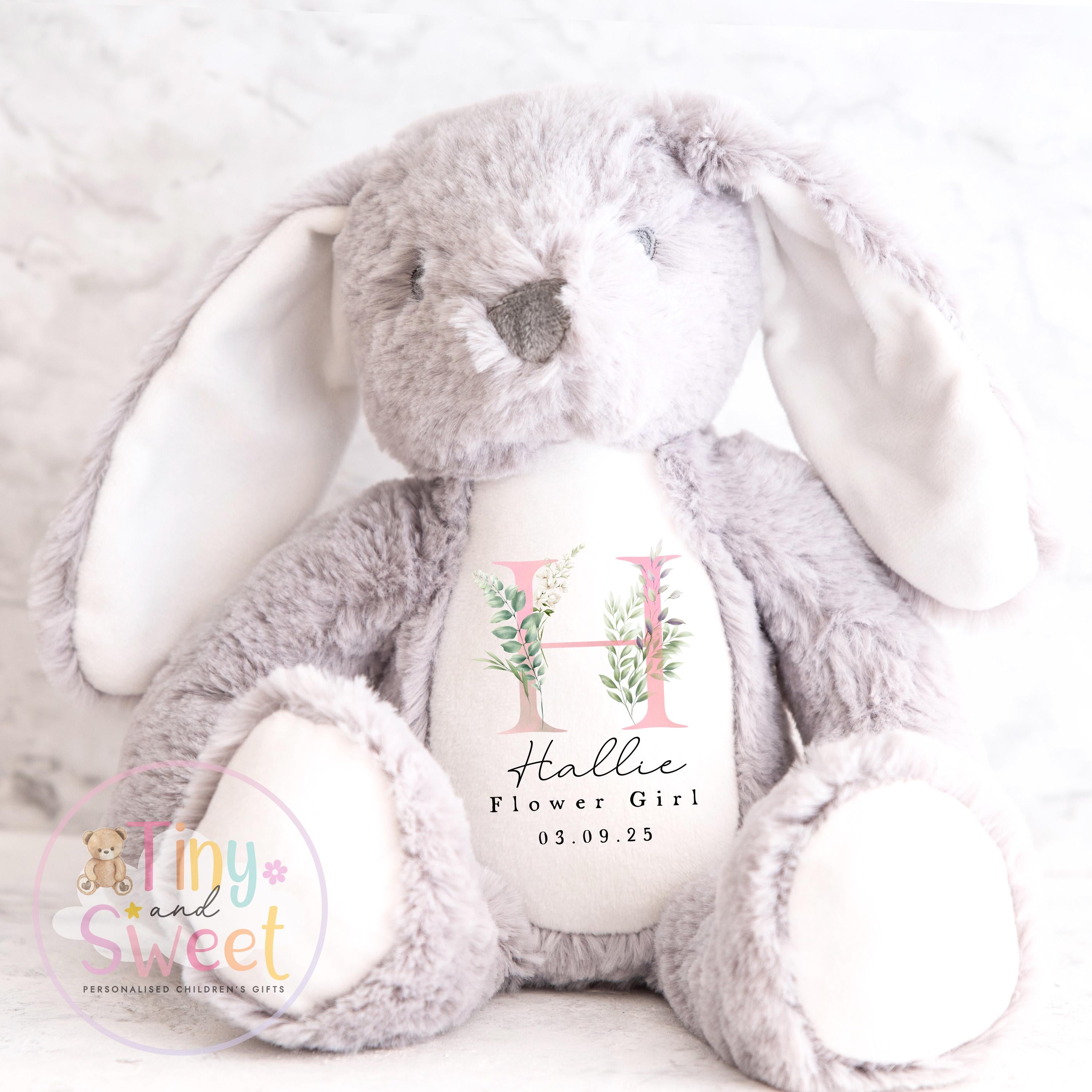 Personalised Flower Girl Bunny, Flower Girl Gift, Will you be my flower girl Bunny, Personalised Soft Toy, Flower Girl Proposal, Bridesmaid