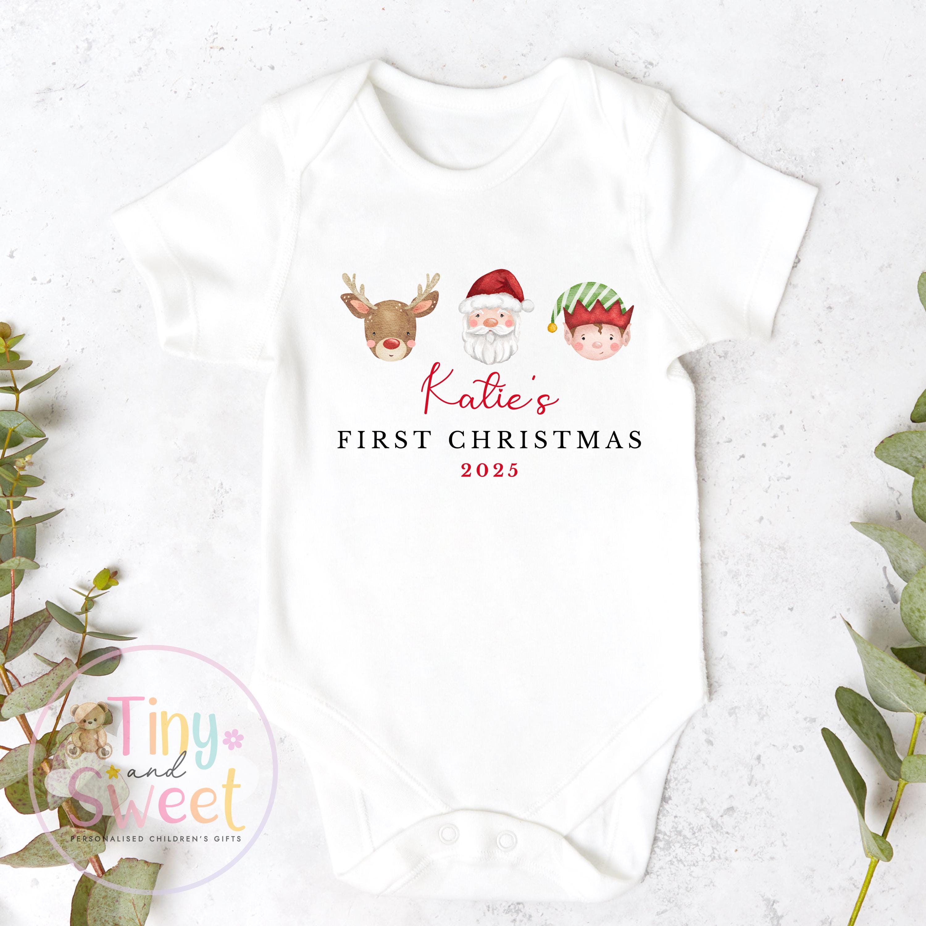 First Christmas Baby Grow , My First Christmas, Custom Name Sleepsuit, Baby’s First Christmas, Personalised Christmas Baby Outfit