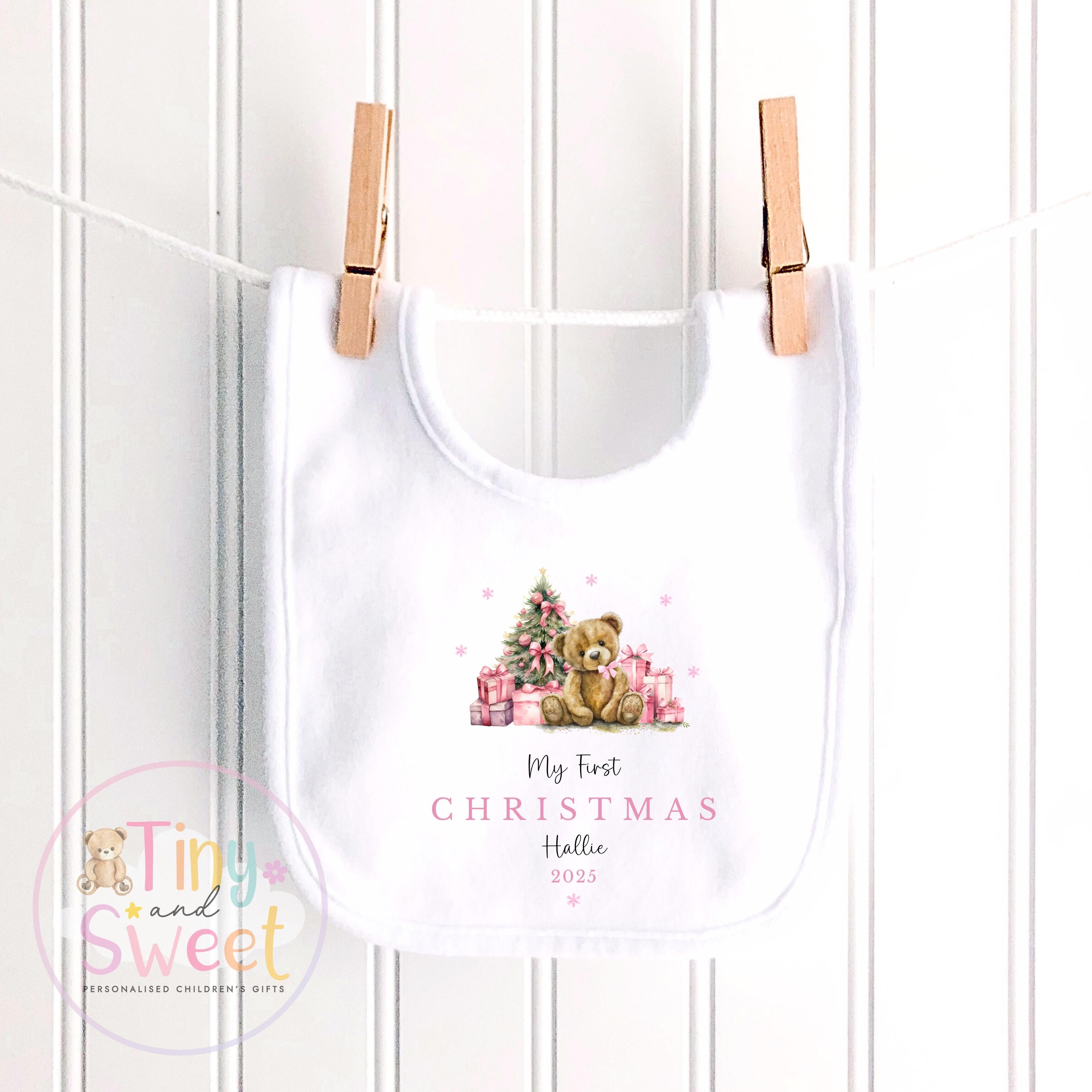 Personalised Babies First Christmas Sleepsuit, Babies 1st Xmas Gift Idea, Pyjamas, 1st Xmas Babygrow, Christmas Outfit for baby, Teddy