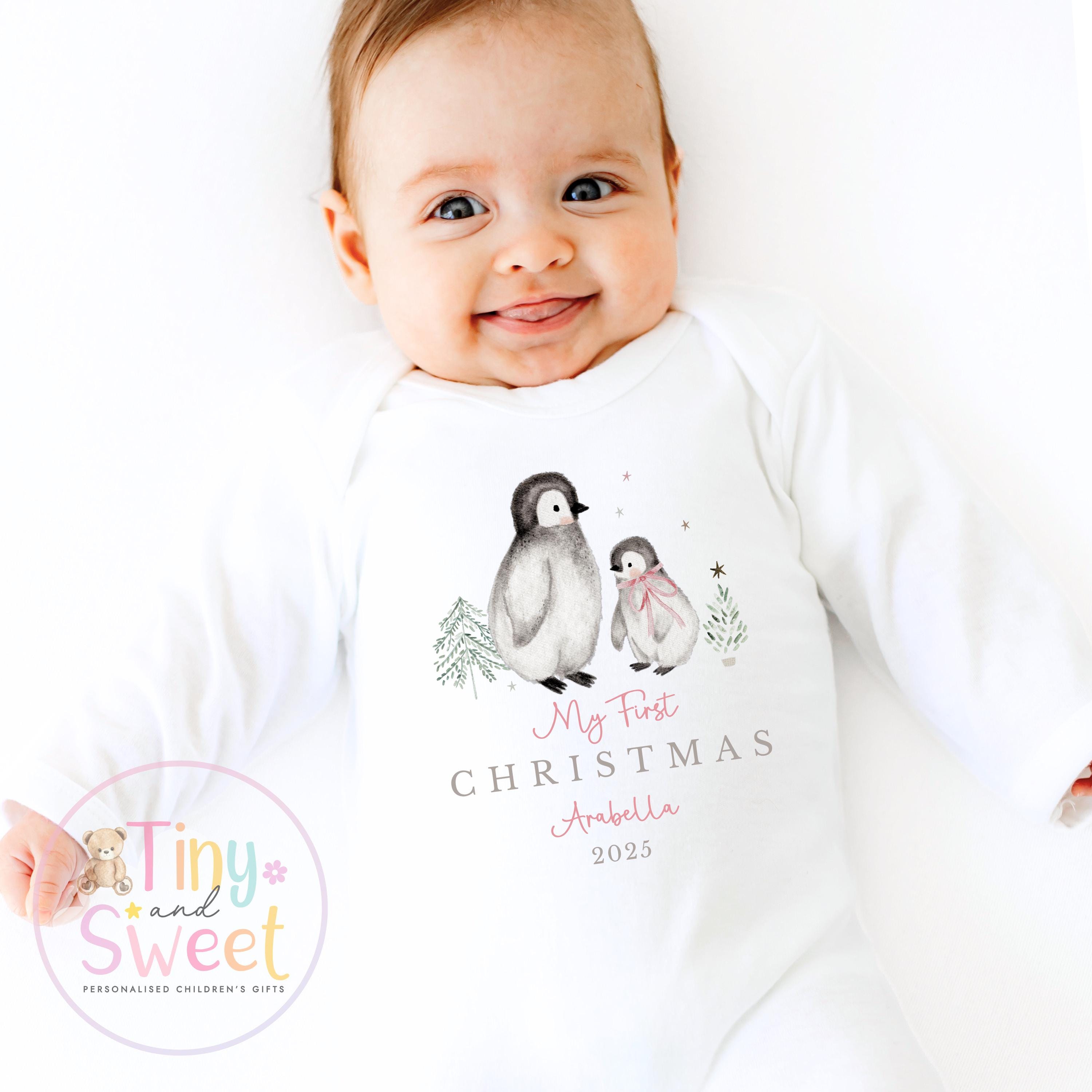 Personalised Babies First Christmas Sleepsuit, Babies 1st Xmas Gift Idea, Pyjamas, 1st Xmas Babygrow, Christmas Outfit for baby, Santa