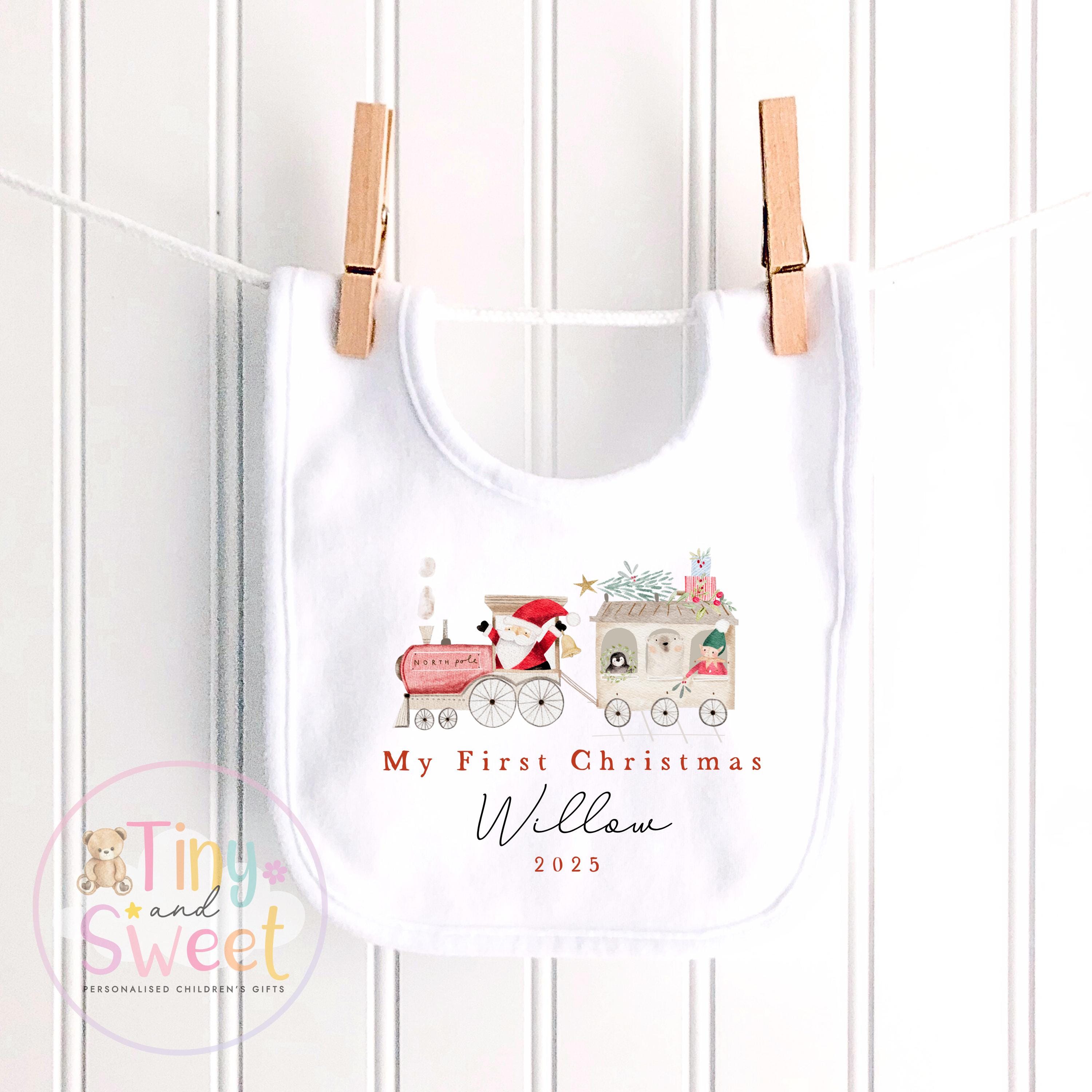 First Christmas Baby Grow , My First Christmas, Custom Name Sleepsuit, Baby’s First Christmas, Personalised Christmas Baby Outfit