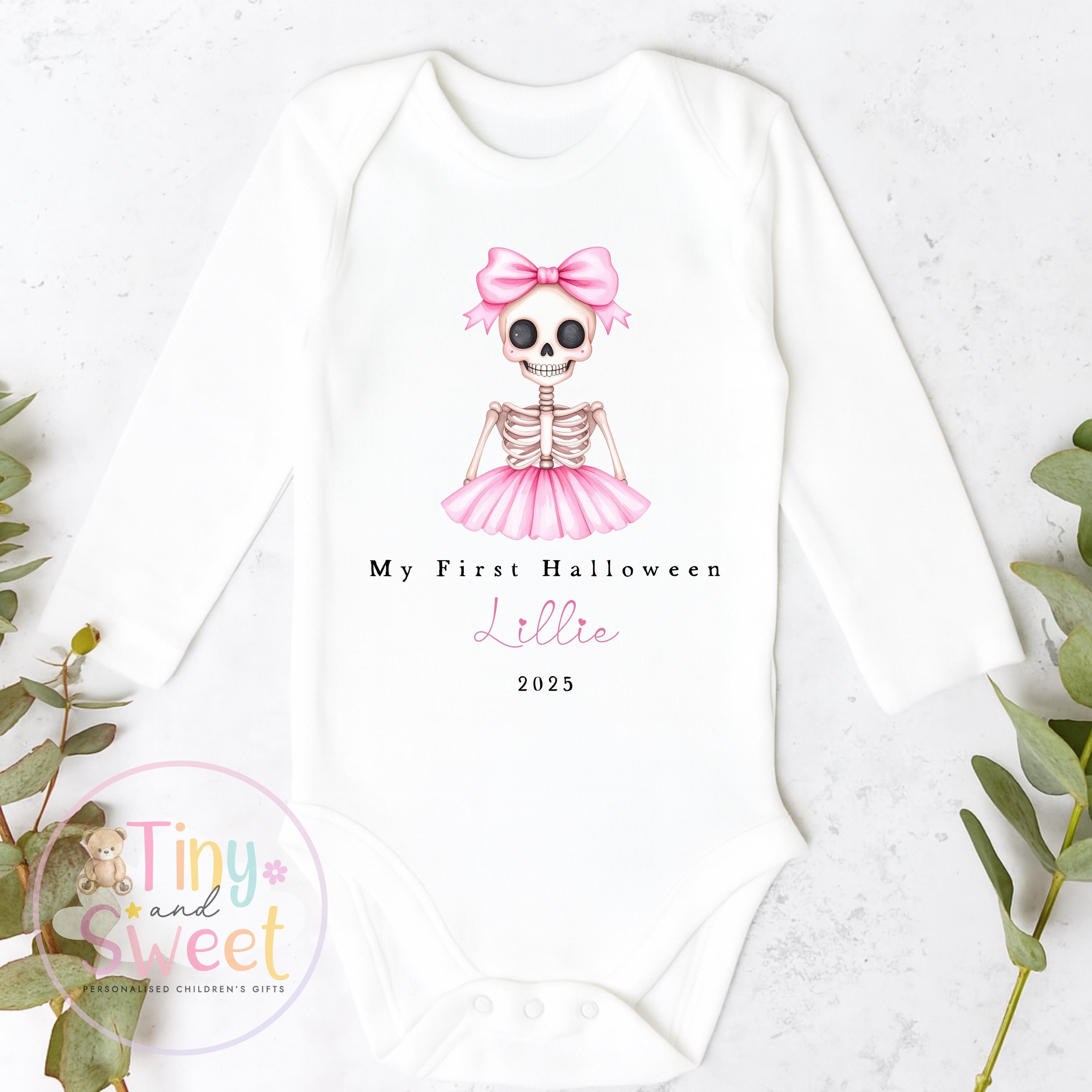 First Halloween Sleepsuit, Pink Baby 1st Halloween Gift Idea, 1st Halloween Babygrow, Halloween Outfit for baby, Halloween costume