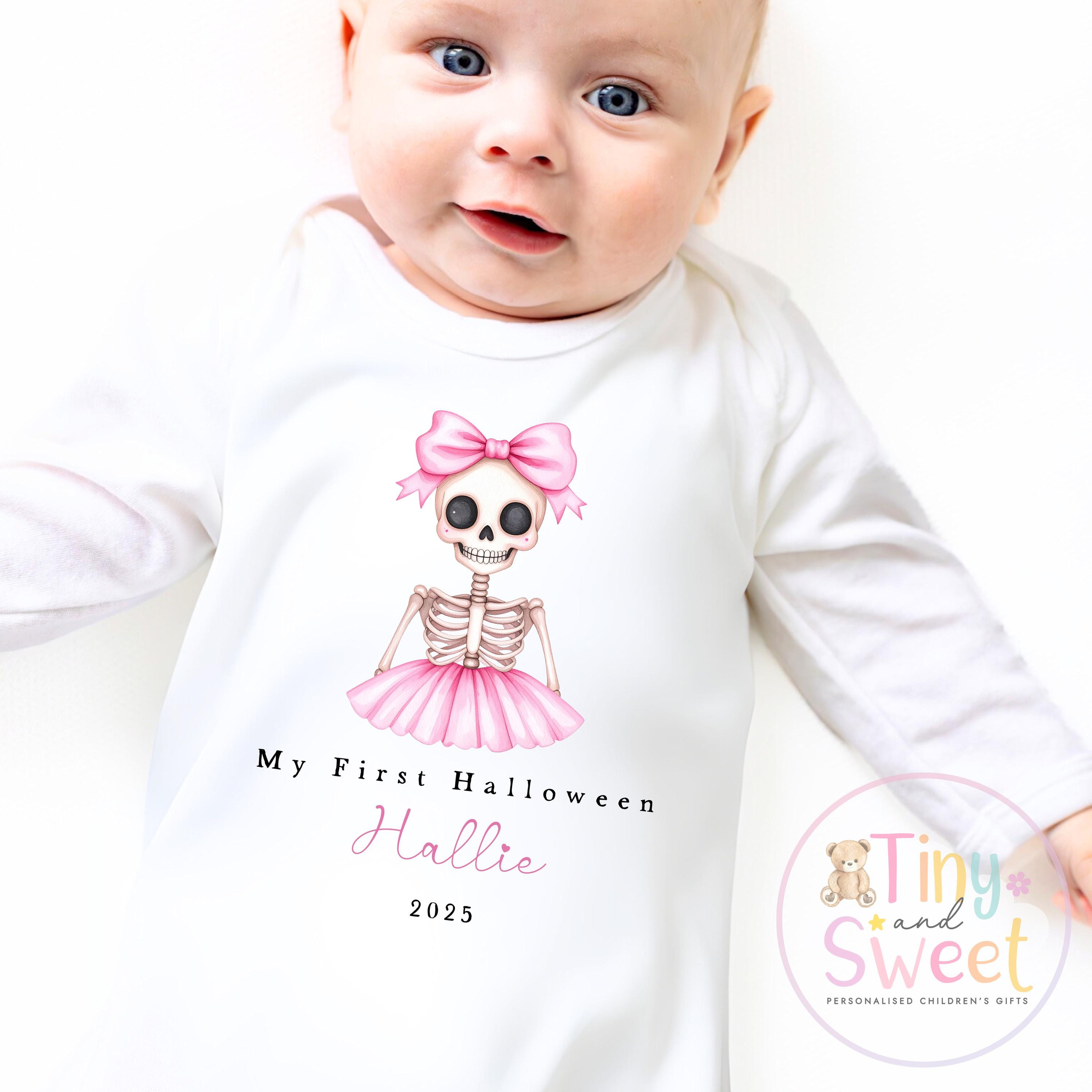First Halloween Sleepsuit, Pink Baby 1st Halloween Gift Idea, 1st Halloween Babygrow, Halloween Outfit for baby, Halloween costume