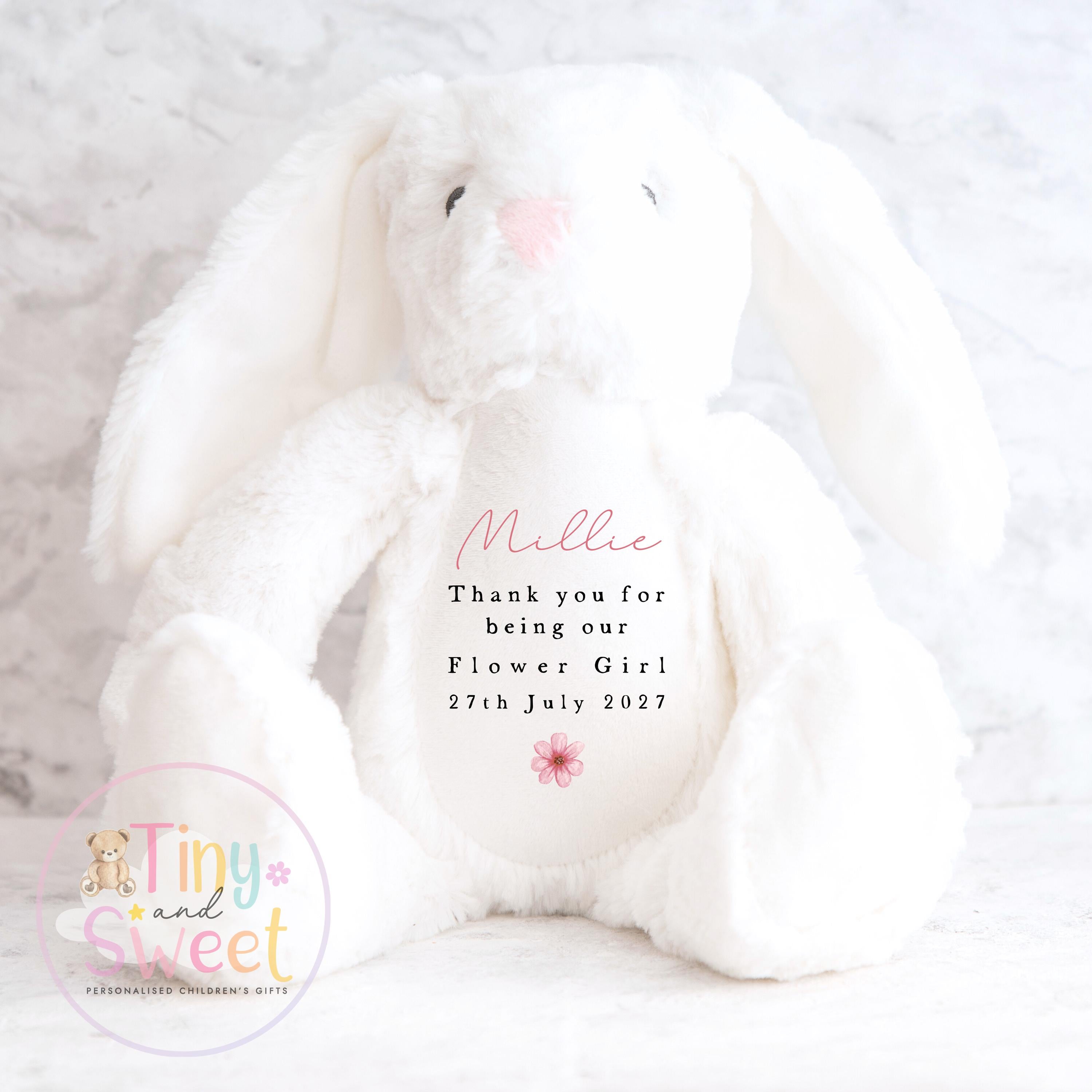 Personalised Flower Girl Bunny, Flower Girl Gift, Will you be my flower girl Bunny, Personalised Soft Toy, Flower Girl Proposal, Bridesmaid