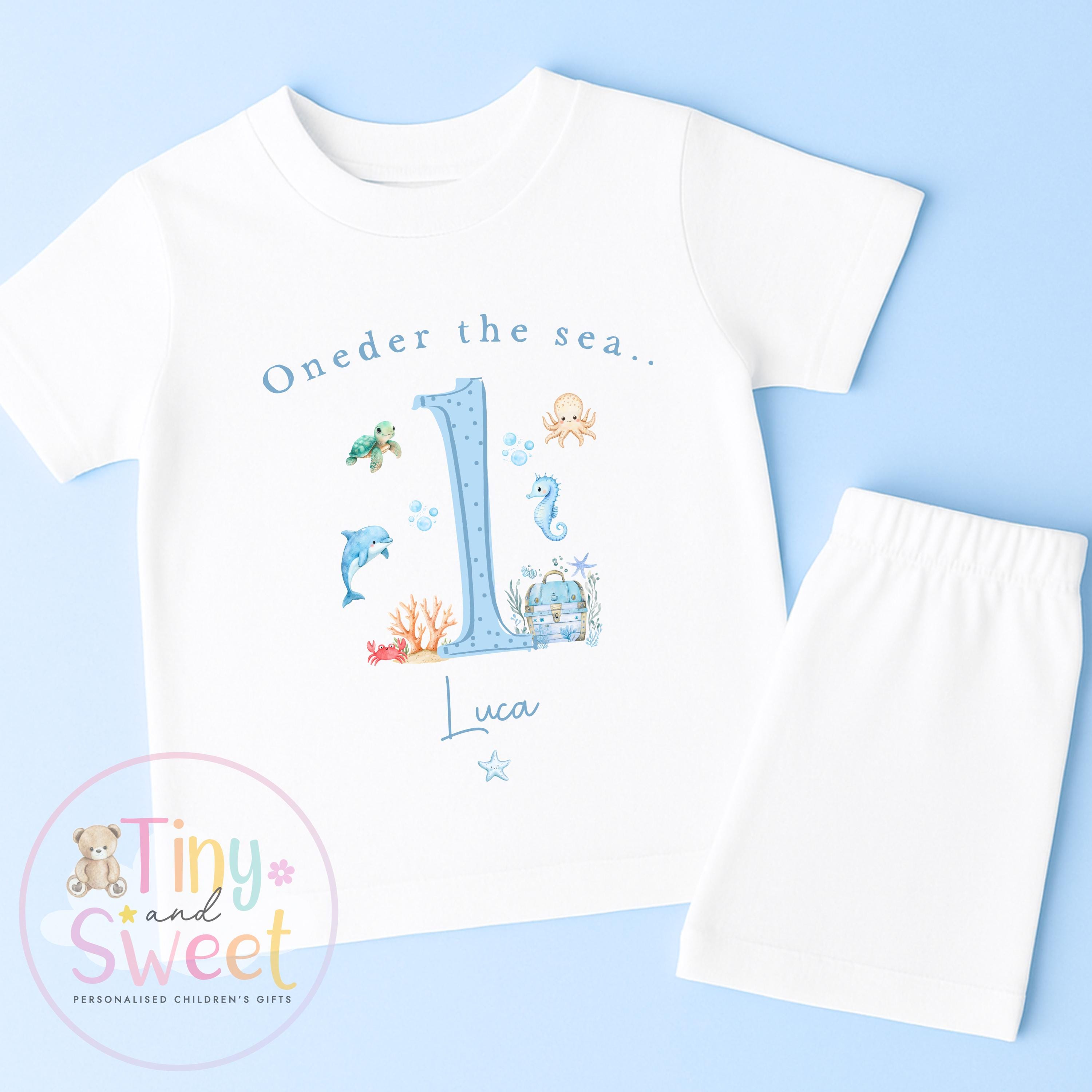 Personalised Oneder The Sea Pyjamas, Blue Ocean Pyjamas, When i wake up i&