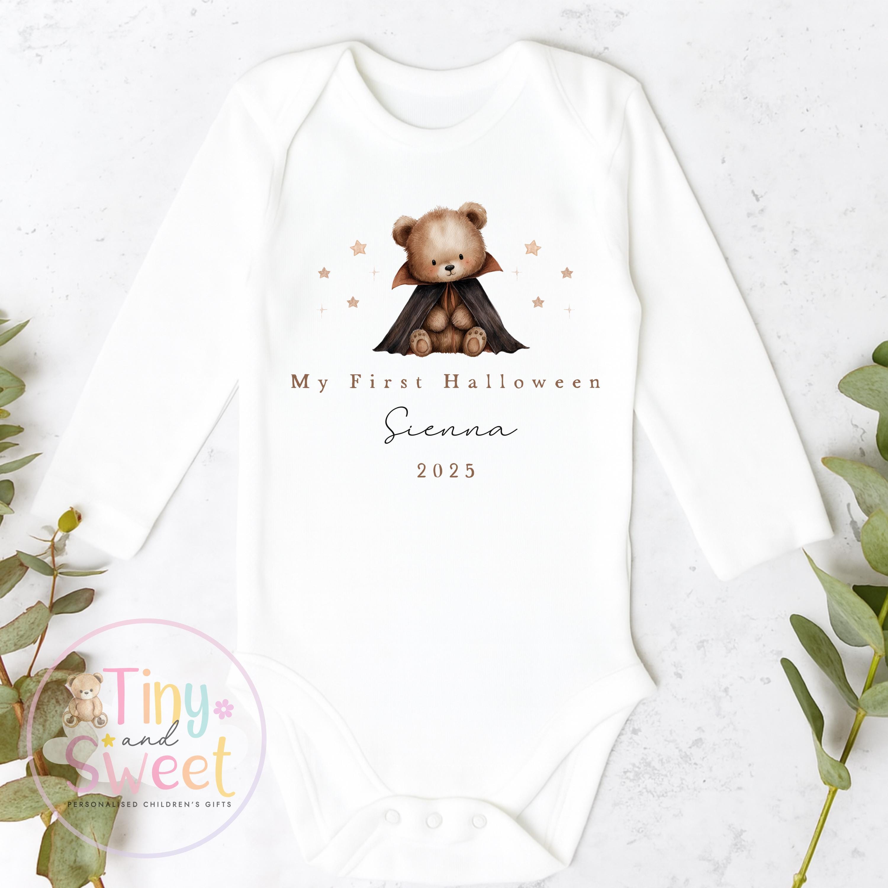 First Halloween Teddy Bear Sleepsuit, Baby 1st Halloween Gift Idea, 1st Halloween Babygrow, Halloween Outfit for baby, Halloween costume