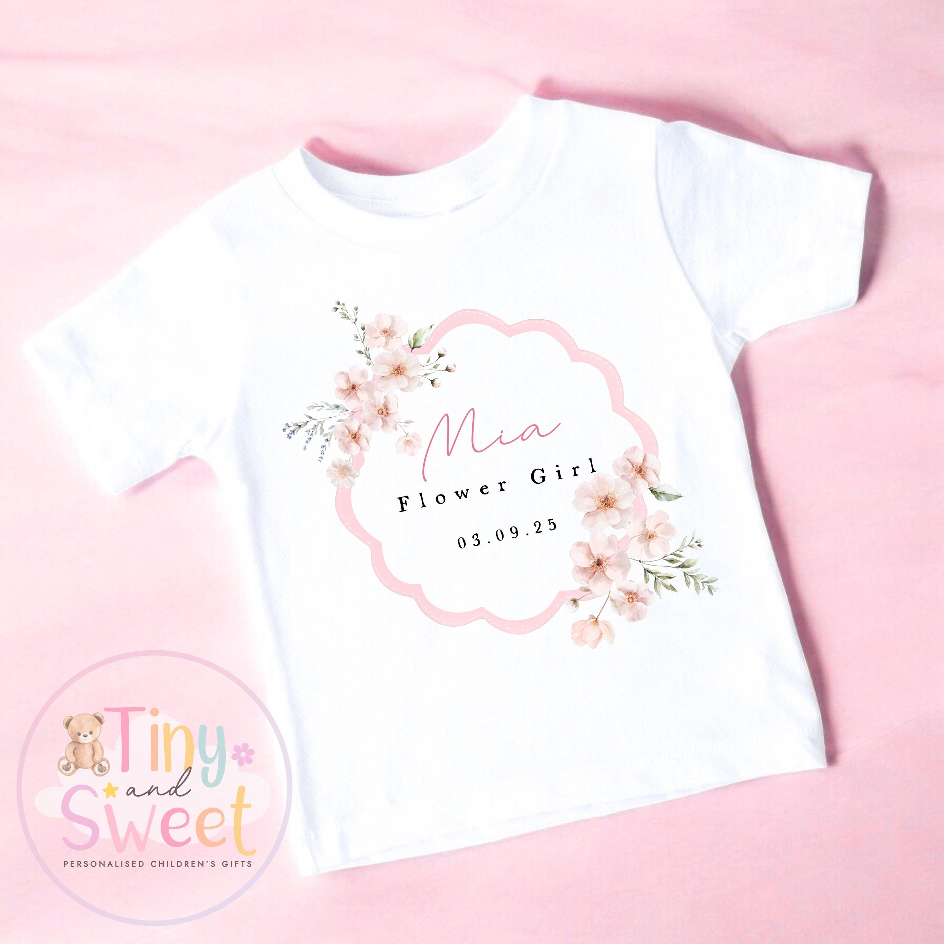 Flower Girl T Shirt, Baby Flower Girl Tee, Flower Girl Top, Will you be my flower girl, Flower Girl Gift, Floral T Shirt