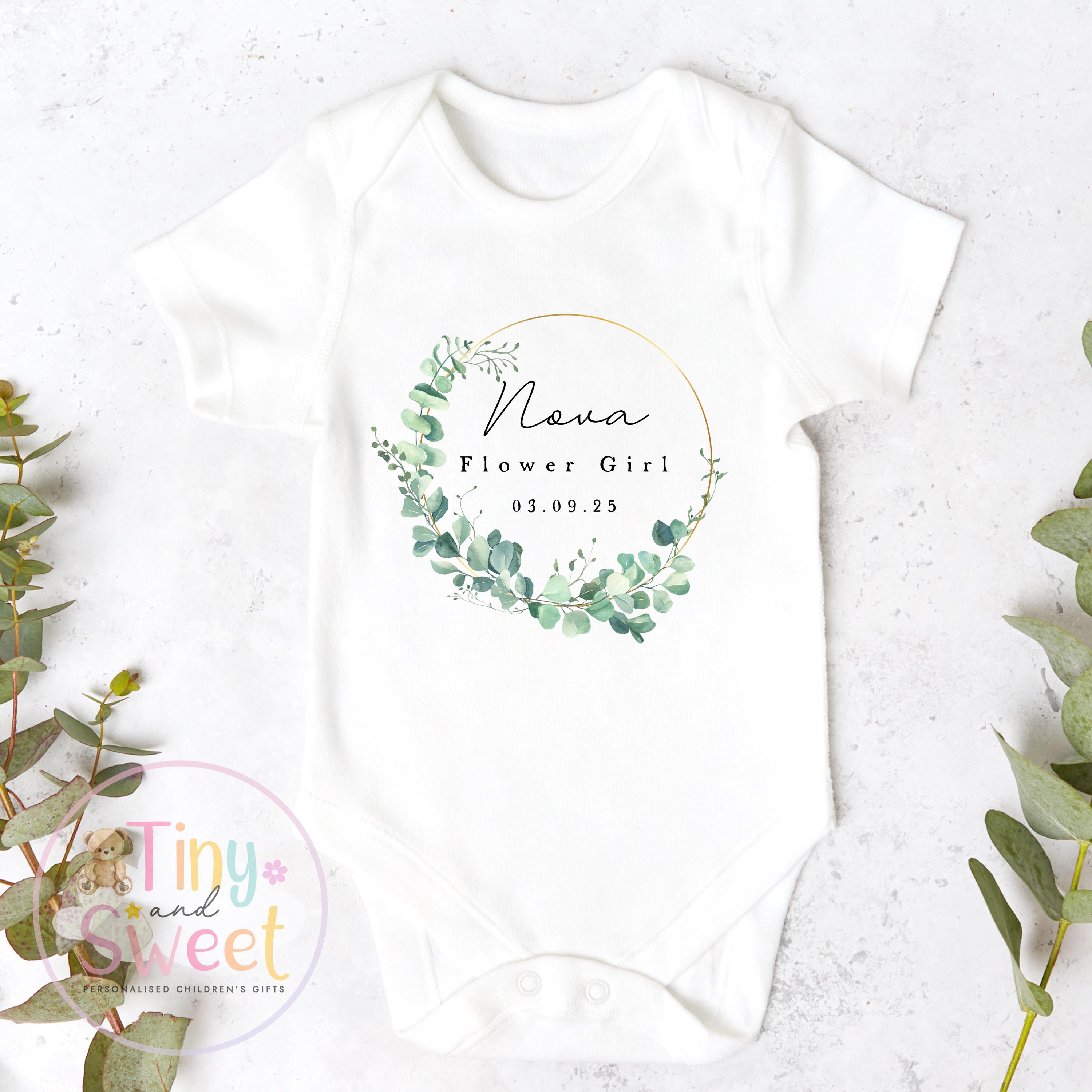 Flower Girl Sleepsuit, Baby Flower Girl Babygrow, Flower Girl Pyjamas, Will you be my flower girl, Flower Girl Gift, Floral Sleepsuit