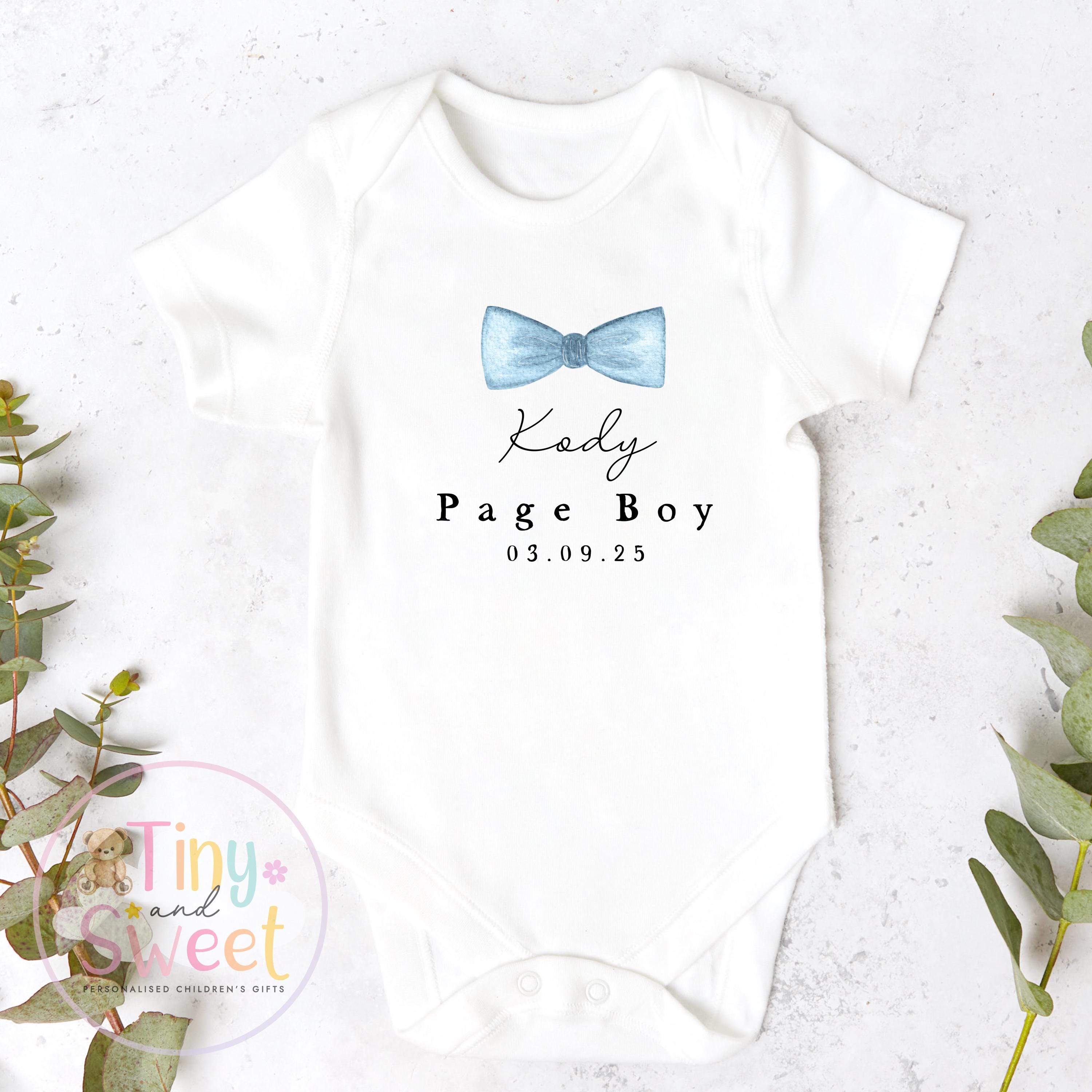 Page Boy Sleepsuit, Baby Page Boy Babygrow, Page Boy Pyjamas, Will you be my page boy, Page Boy Gift, Floral Sleepsuit