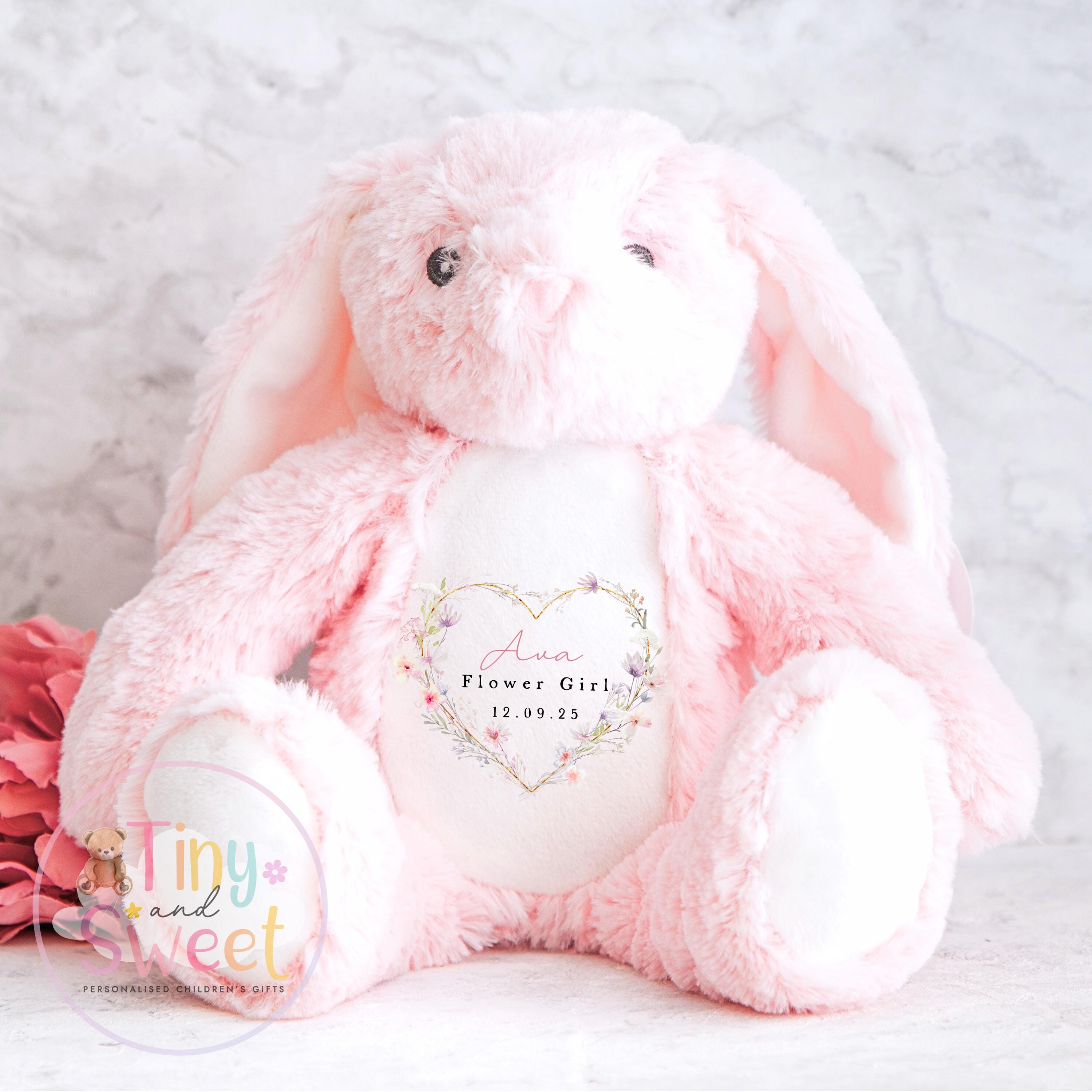 Personalised Flower Girl Bunny, Flower Girl Gift, Will you be my flower girl Bunny, Personalised Soft Toy, Flower Girl Proposal, Bridesmaid