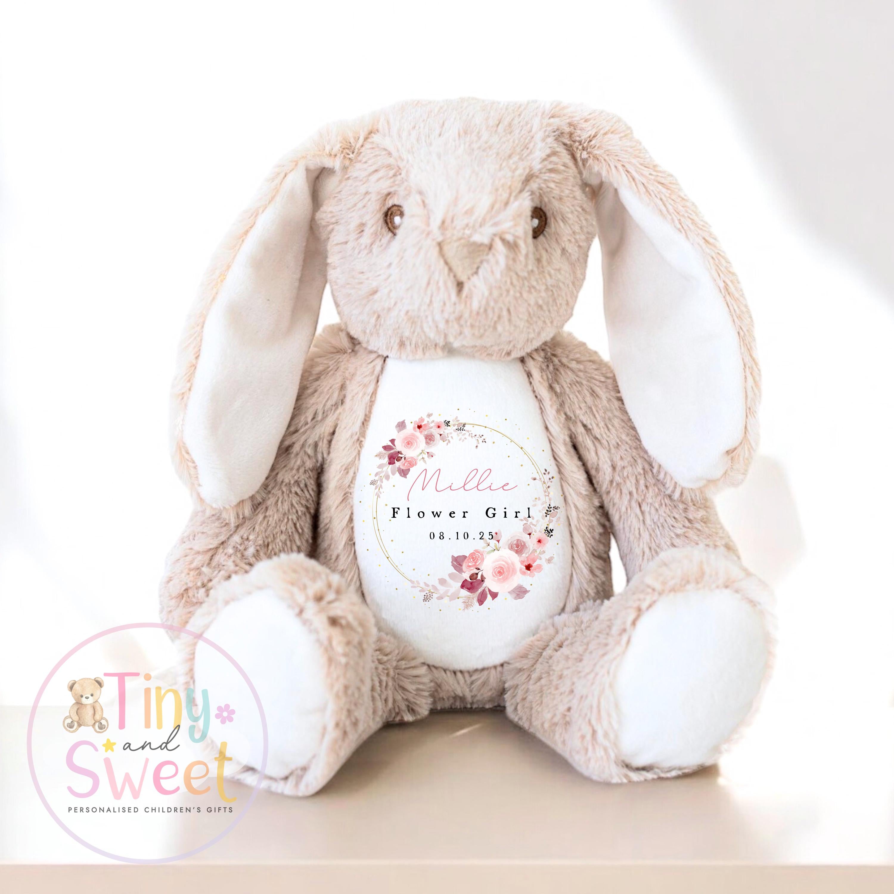 Personalised Flower Girl Bunny, Flower Girl Gift, Will you be my flower girl Bunny, Personalised Soft Toy, Flower Girl Proposal, Bridesmaid