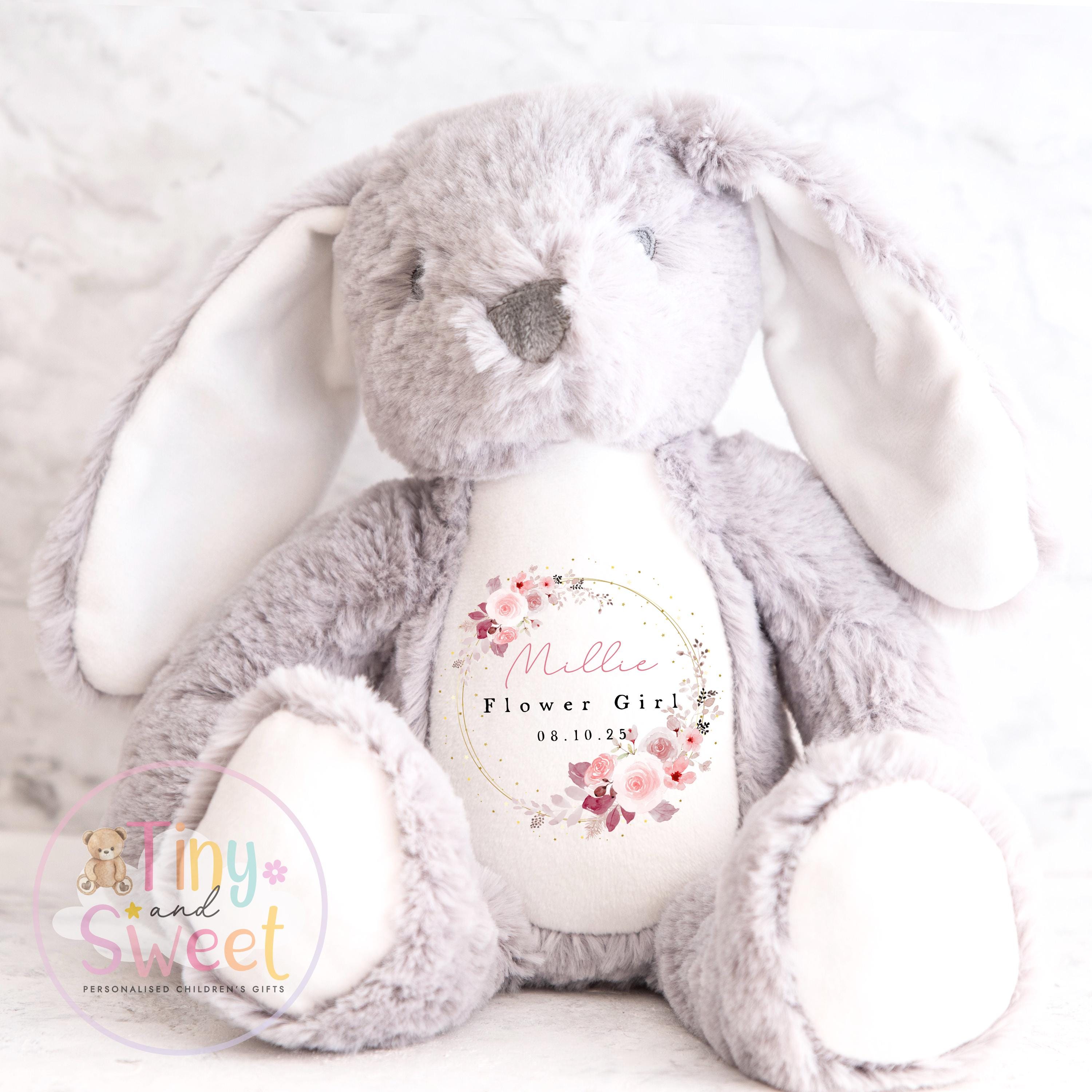 Personalised Flower Girl Bunny, Flower Girl Gift, Will you be my flower girl Bunny, Personalised Soft Toy, Flower Girl Proposal, Bridesmaid