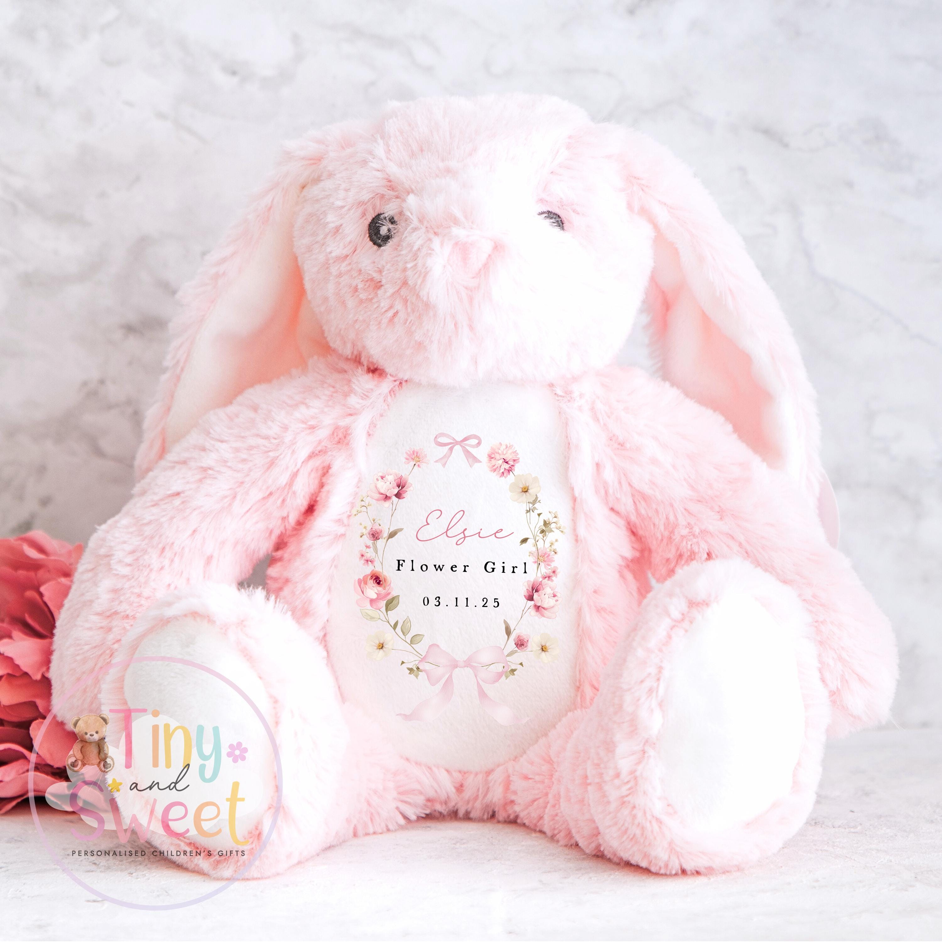 Personalised Flower Girl Bunny, Flower Girl Gift, Will you be my flower girl Bunny, Personalised Soft Toy, Flower Girl Proposal, Bridesmaid